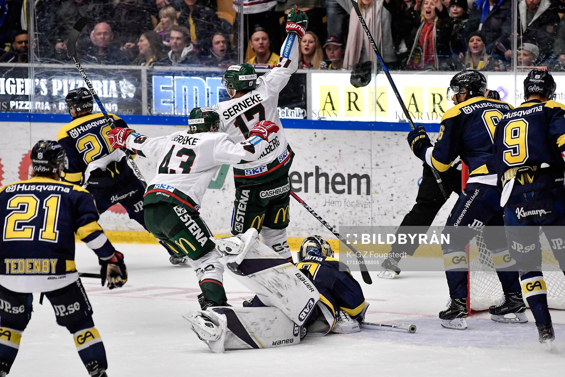 Frölundas Sebastian Stålberg jublar