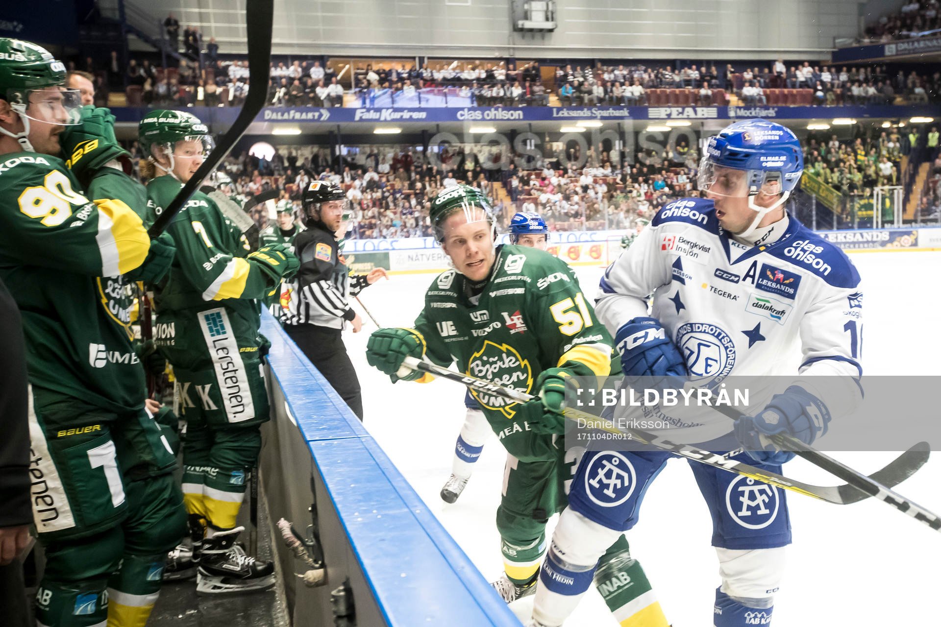 Björklövens Adam Berglin och Leksands Fredrik Lindgren  i