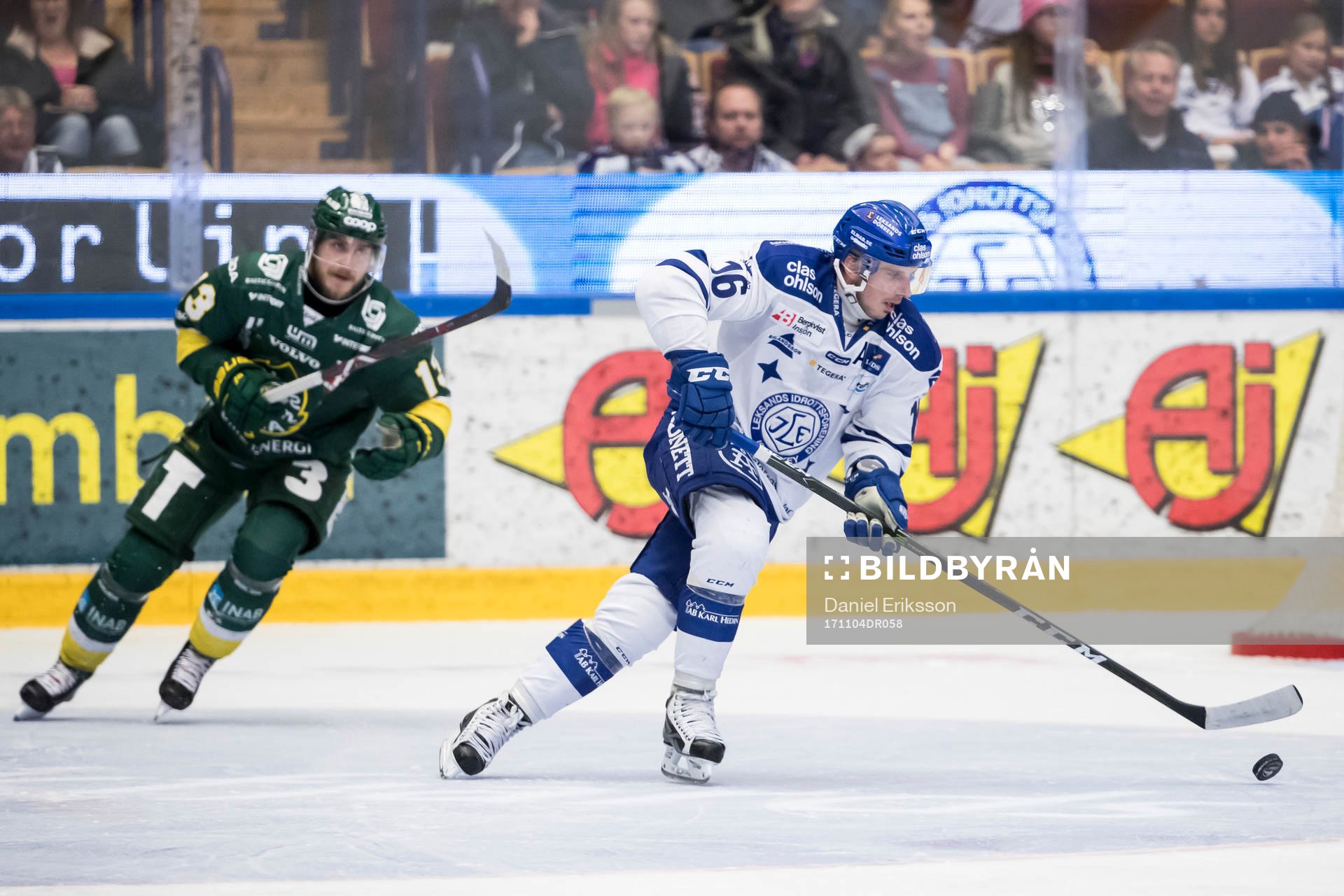 Leksands Fredrik Lindgren  i ishockeymatchen i