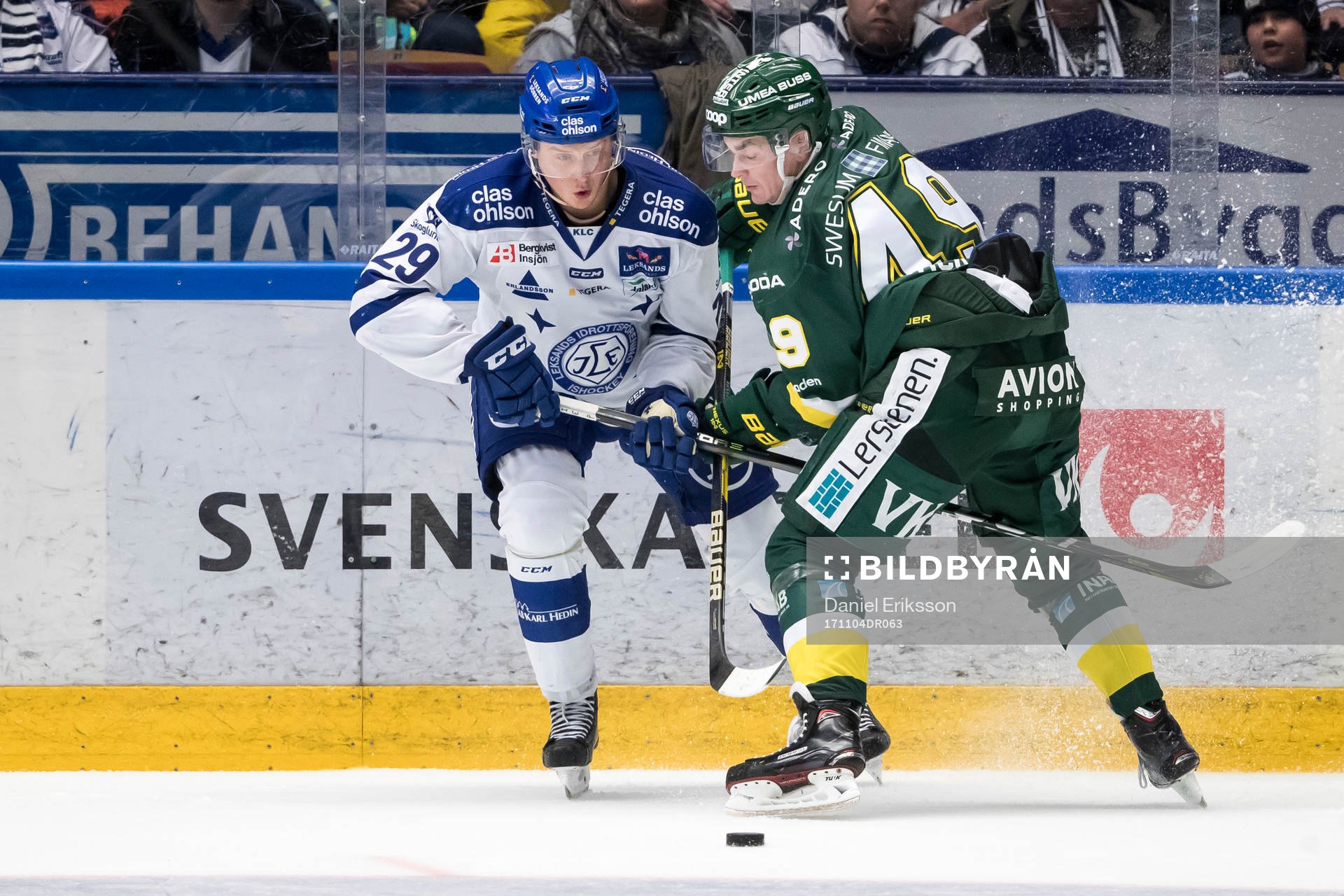 Leksands David Åslin och Björklövens Simon Backman i