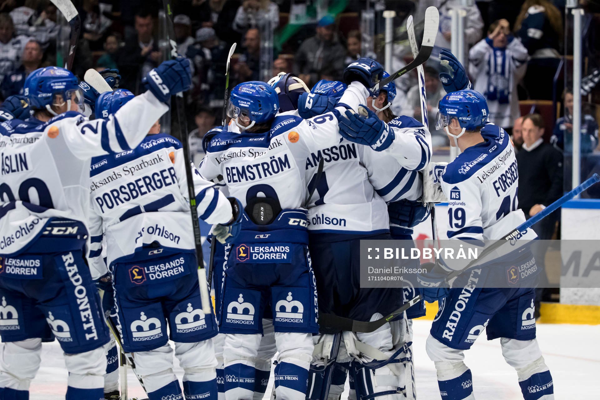 Leksands spelarna jublar
