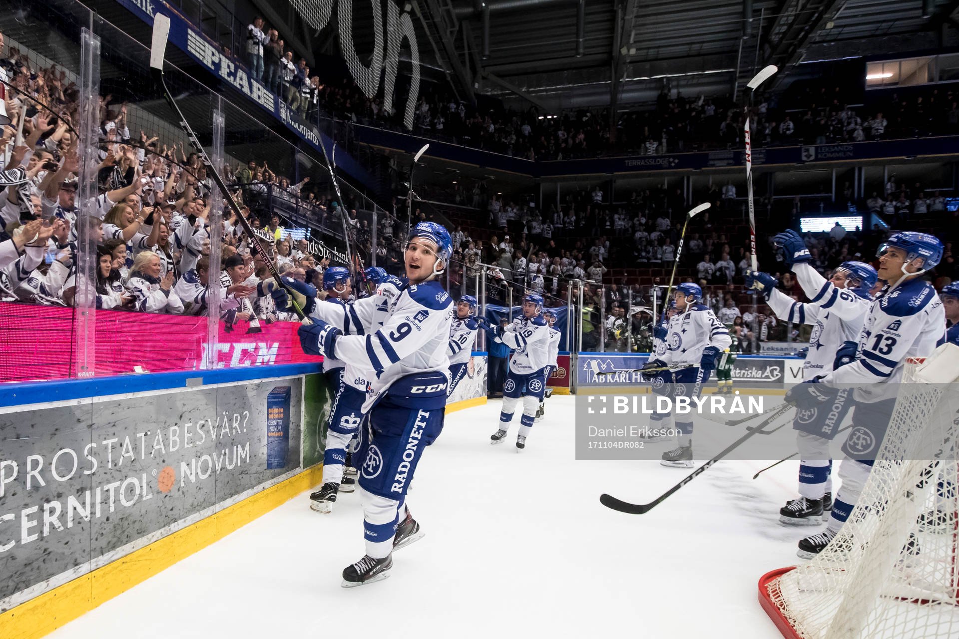 Leksands spelarna jublar