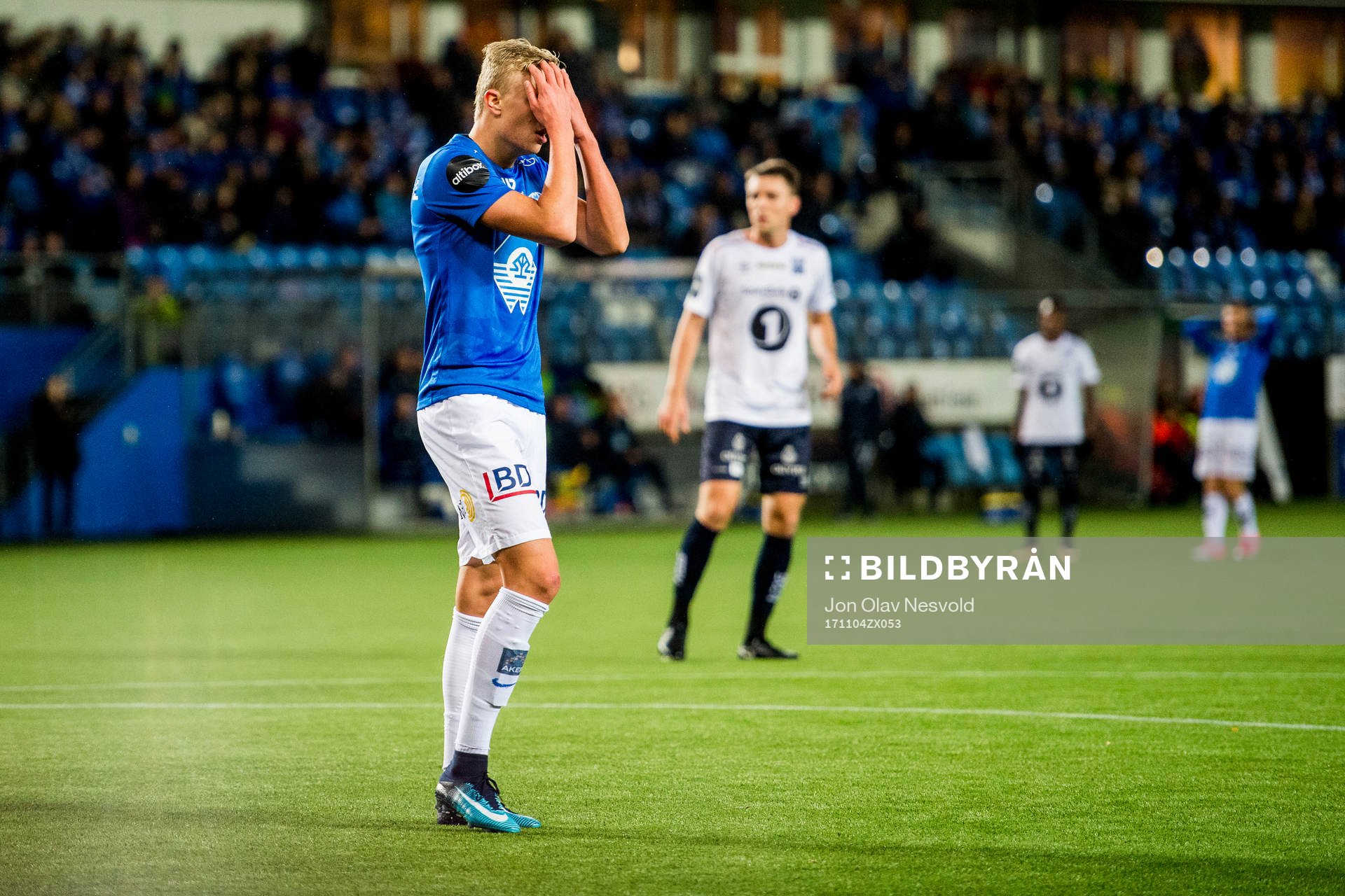 Erling Braut Haaland of Molde reacts