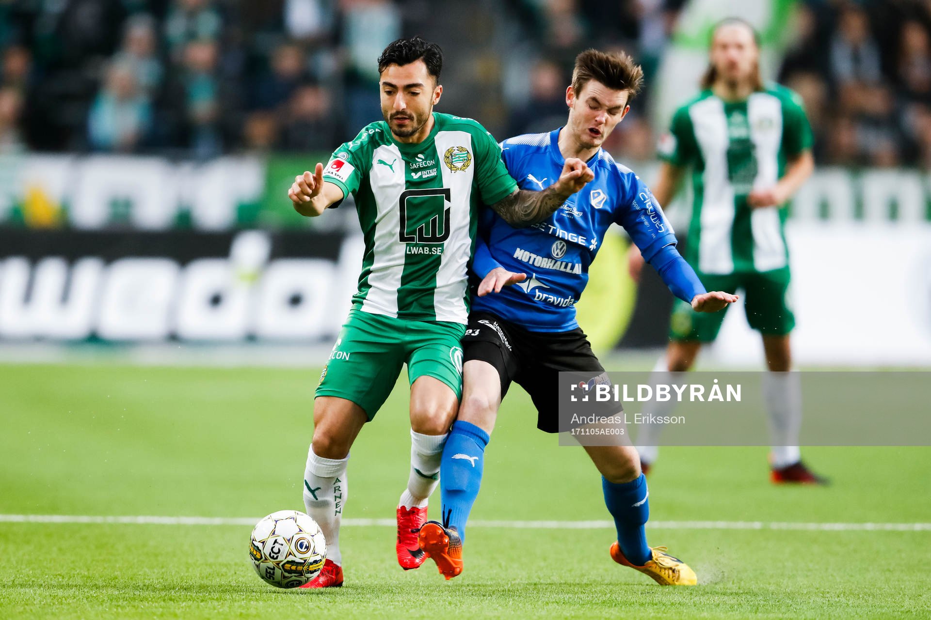 Hammarbys Jiloan Hamad och Halmstads Jonathan Svedberg
