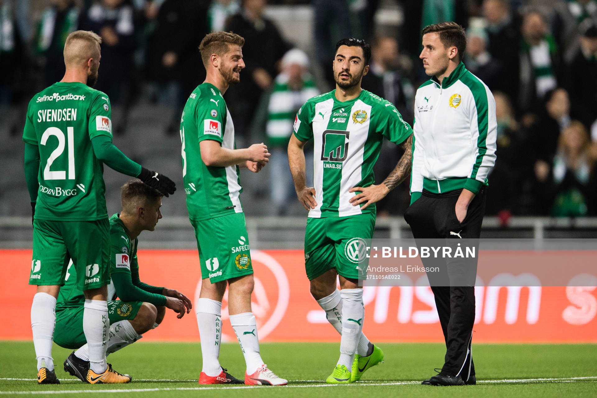 Hammarbys Sander Svendsen, Leo Bengtsson, Rebin Asaad,