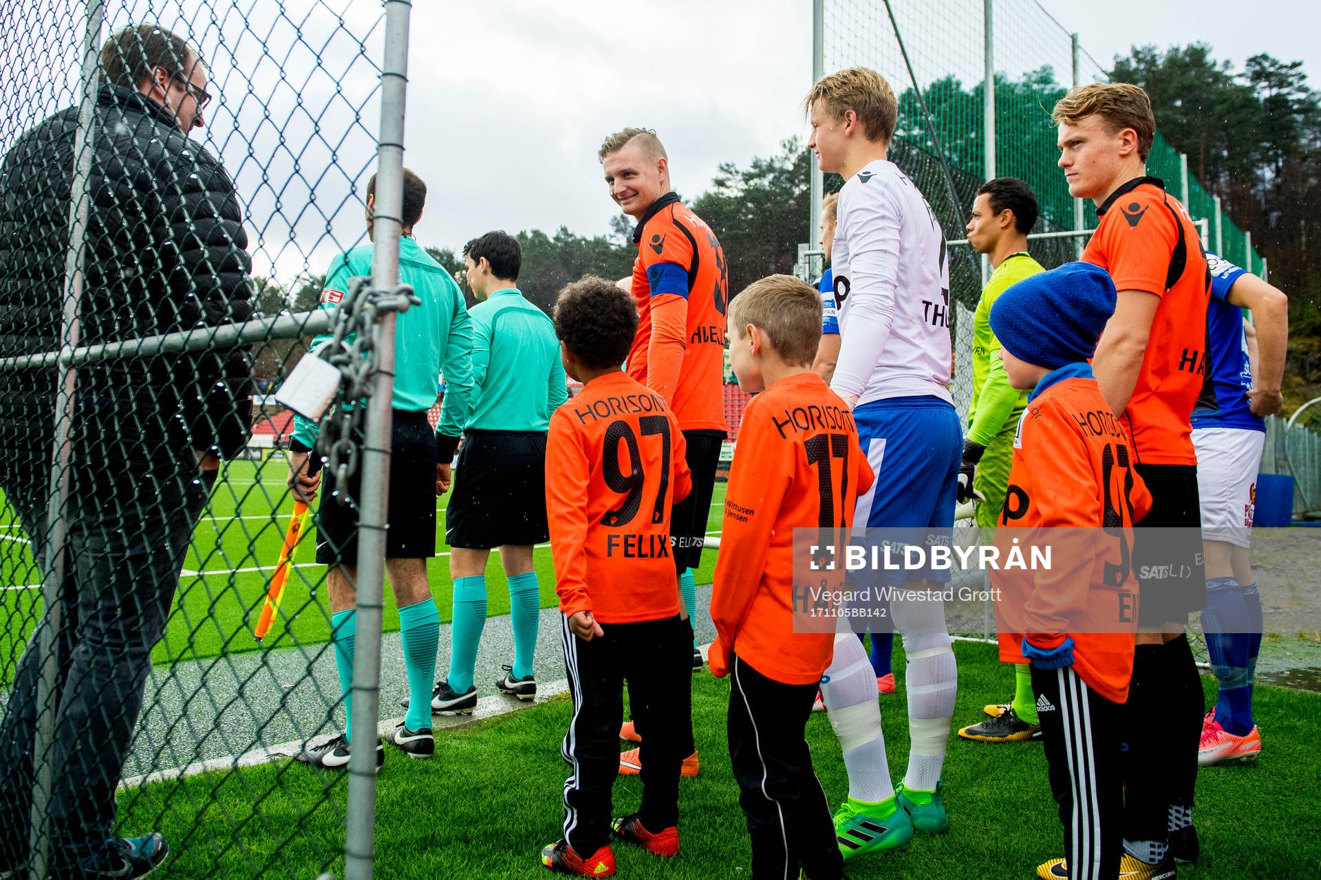 Erik Huseklepp, goalkeeper Borger Thomas and Nikolai Harris