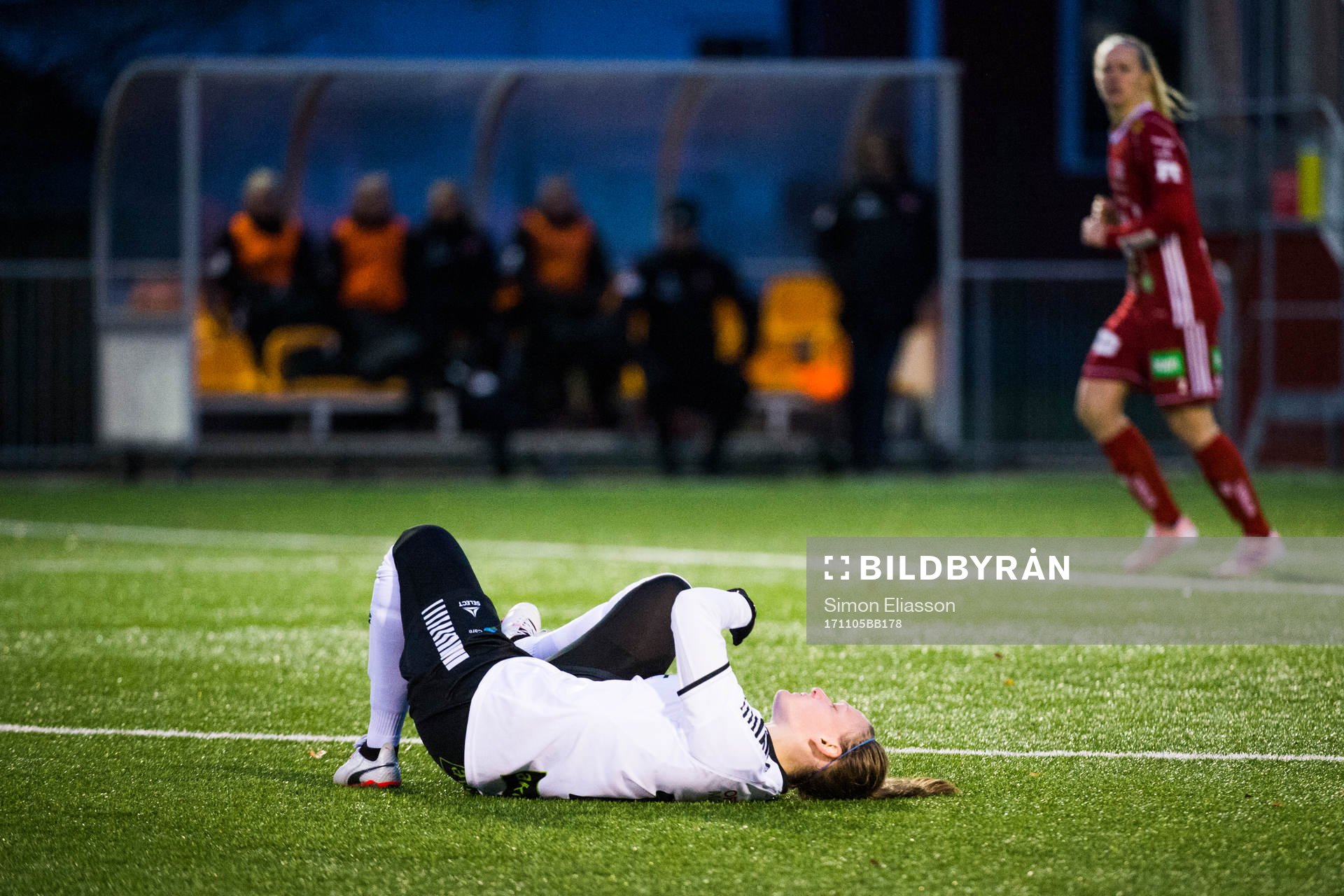 LB07s Rebecka Persson under fotbollsmatchen i Damallsvenskan mellan Piteå IF och IF Limhamn Bunkeflo den 5 november 2017 i Piteå.