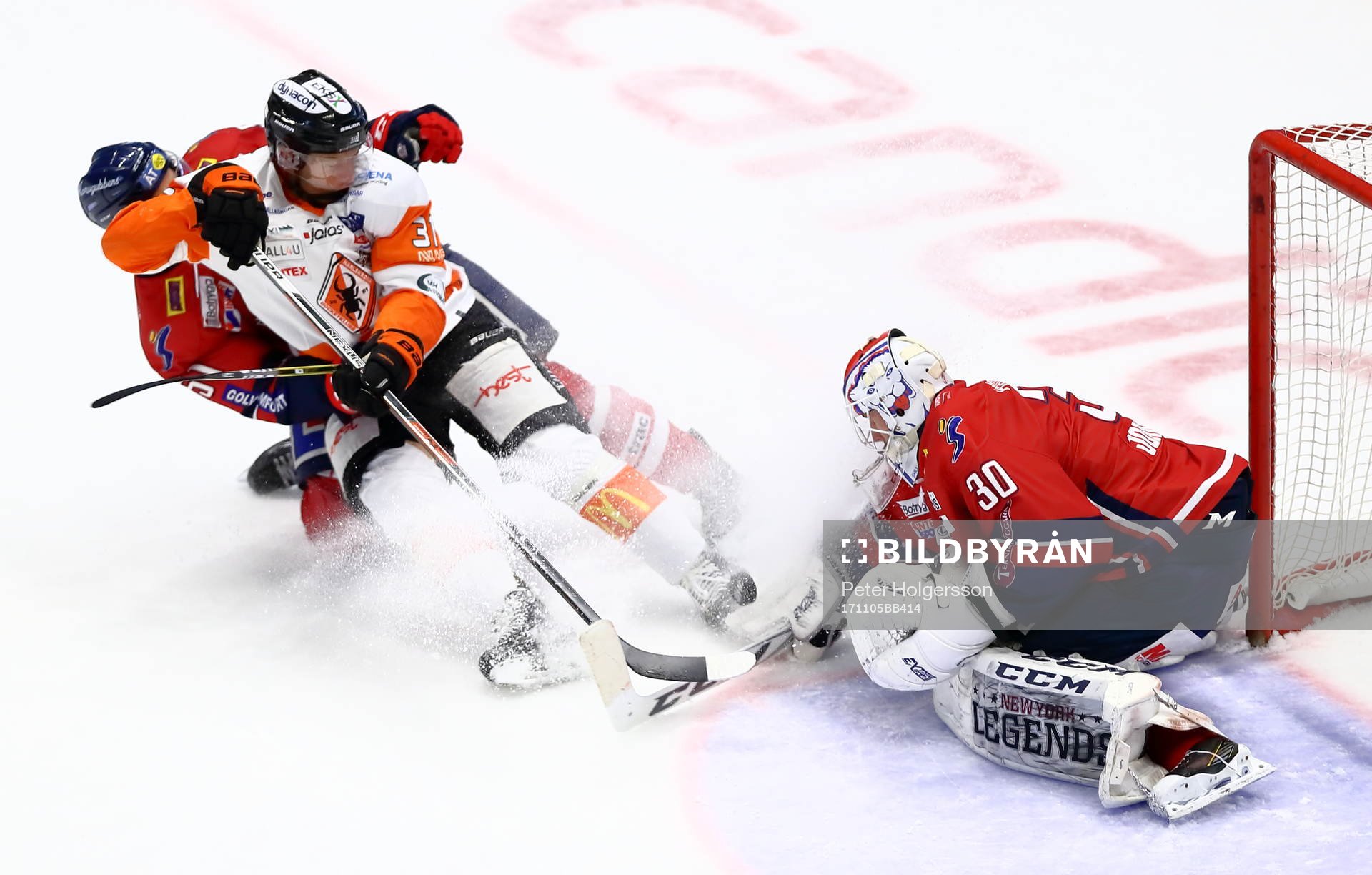 Karlskronas Marcus Paulsson och Linköpings målvakt Jacob