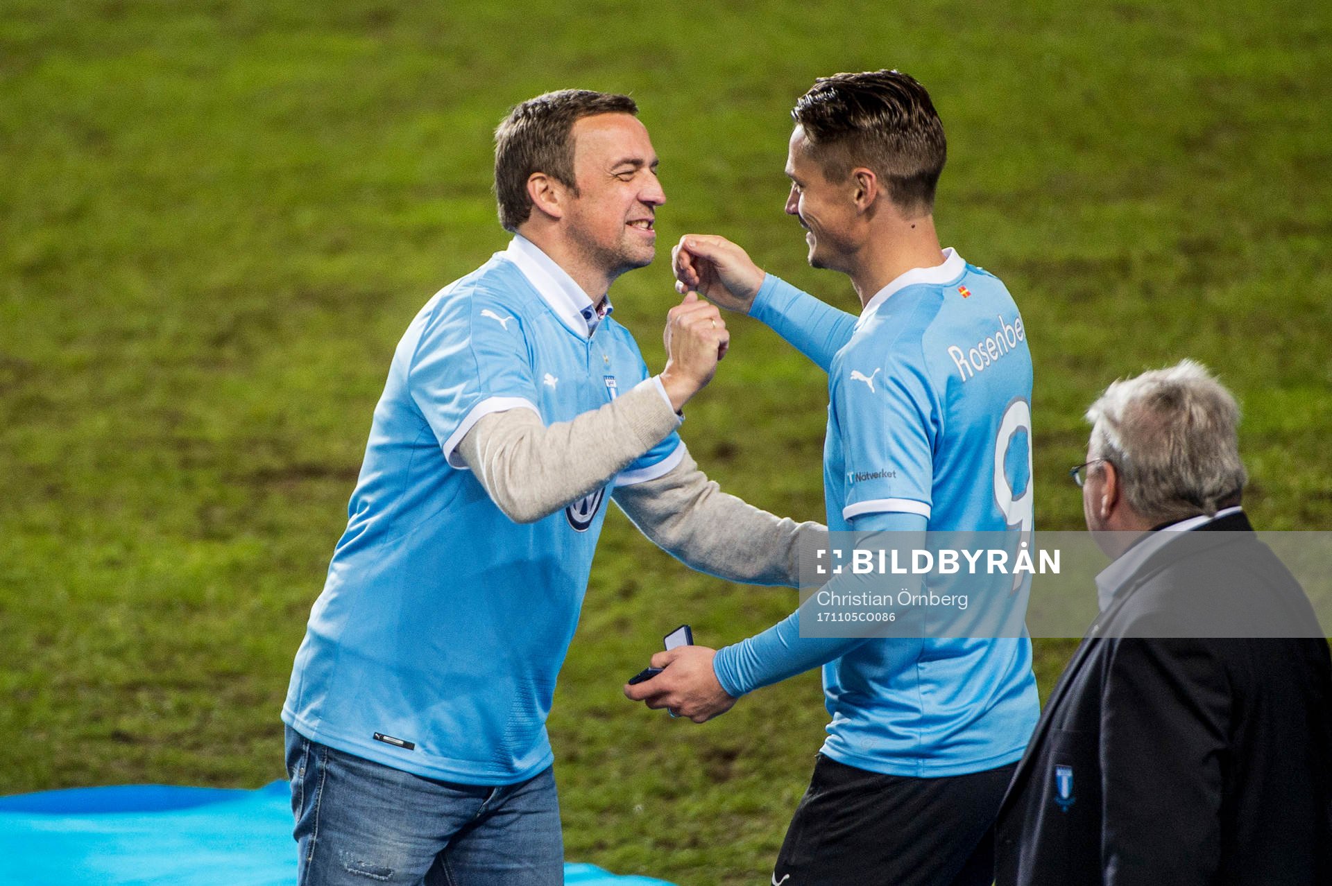 Malmö FFs Markus Rosenberg med tidigare tränaren Allan
