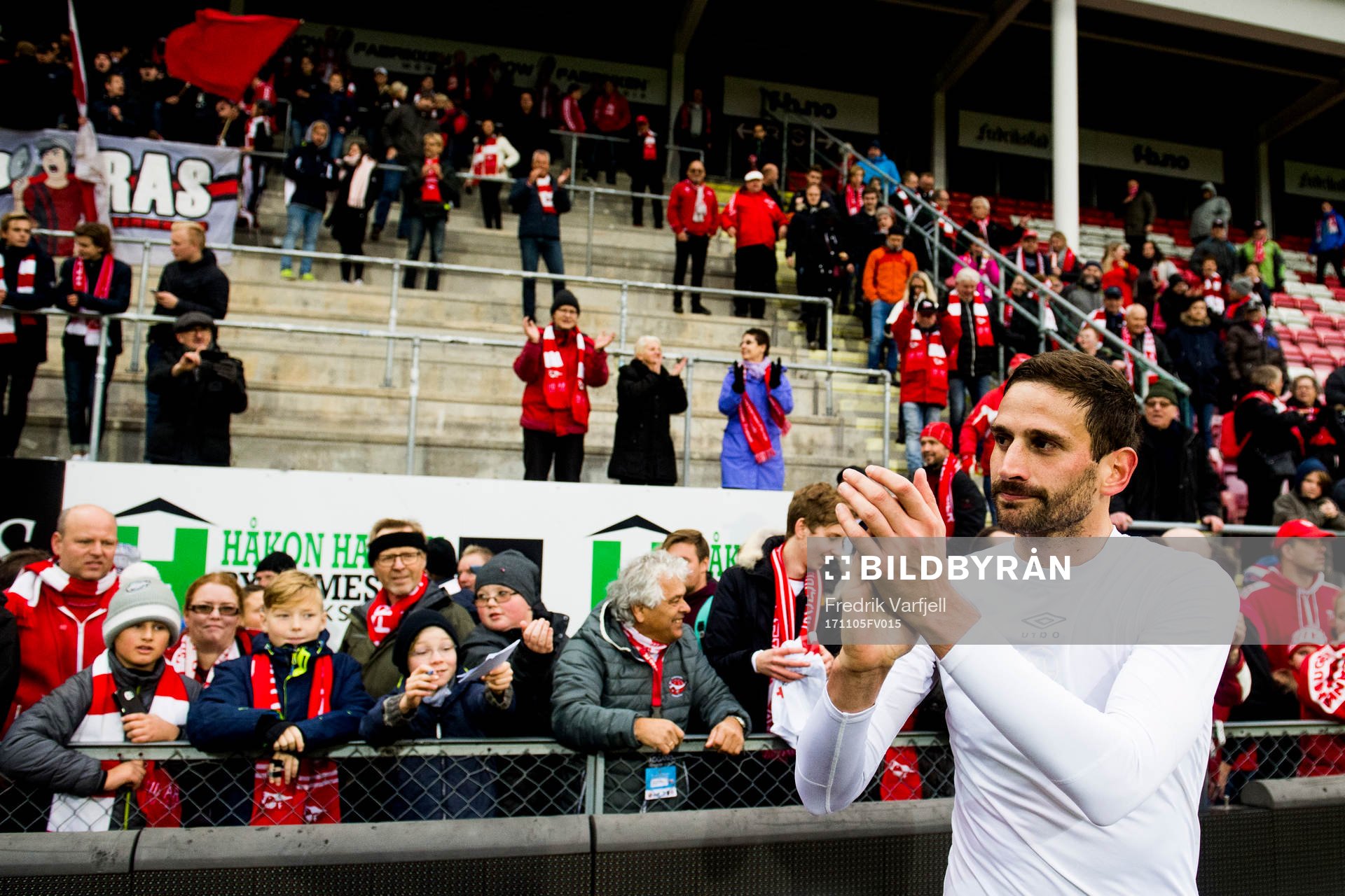 Mislav Leko of Fredrikstad celebrates after the OBOS-ligaen match between Fredrikstad and Sandnes Ulf on November 5, 2017 in Fredrikstad
