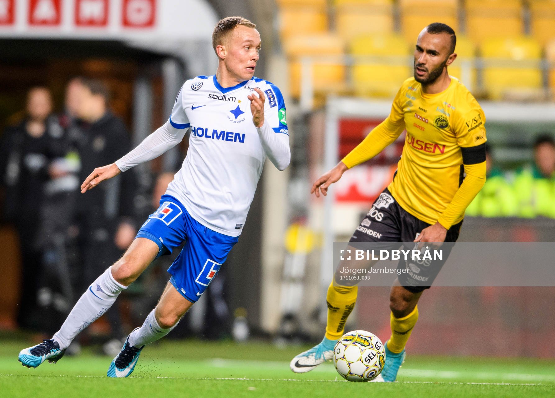 Norrköpings Gudmundur Thorarinsson och Elfsborgs Issam