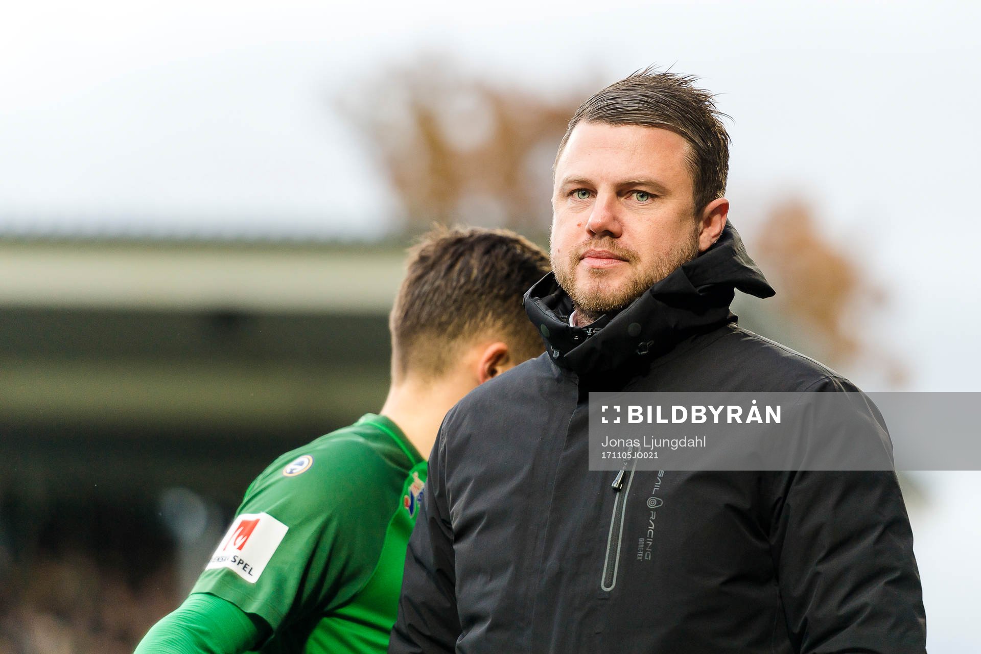 Jönköpings tränare Jimmy Thelin under fotbollsmatchen i Allsvenskan mellan Jönköping och Östersund den 5 november 2017 i Jönköping.