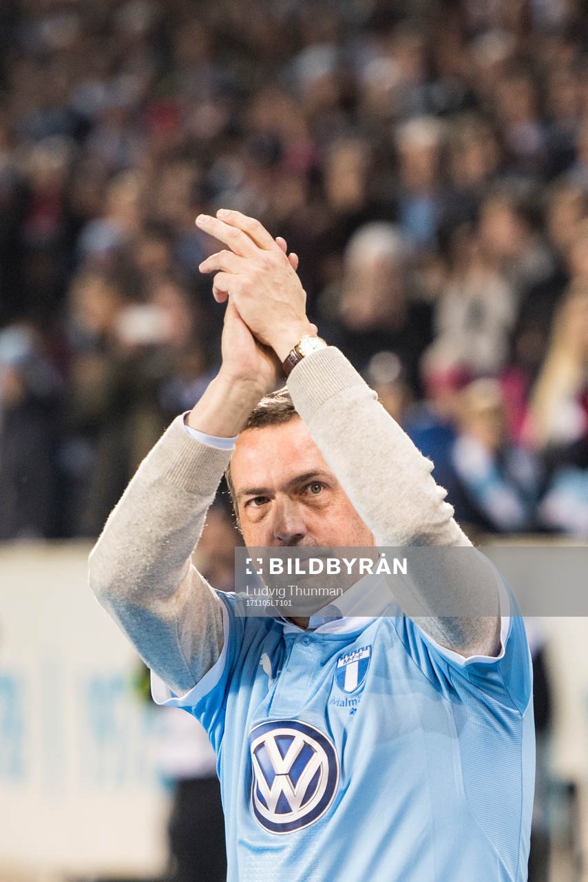 Malmö FFs tjugo guld uppmärksammas, 2016 Allan Kuhn efter fotbollsmatchen I Allsvenskan mellan Malmö FF och Häcken den 5 november 2017 i Malmö.