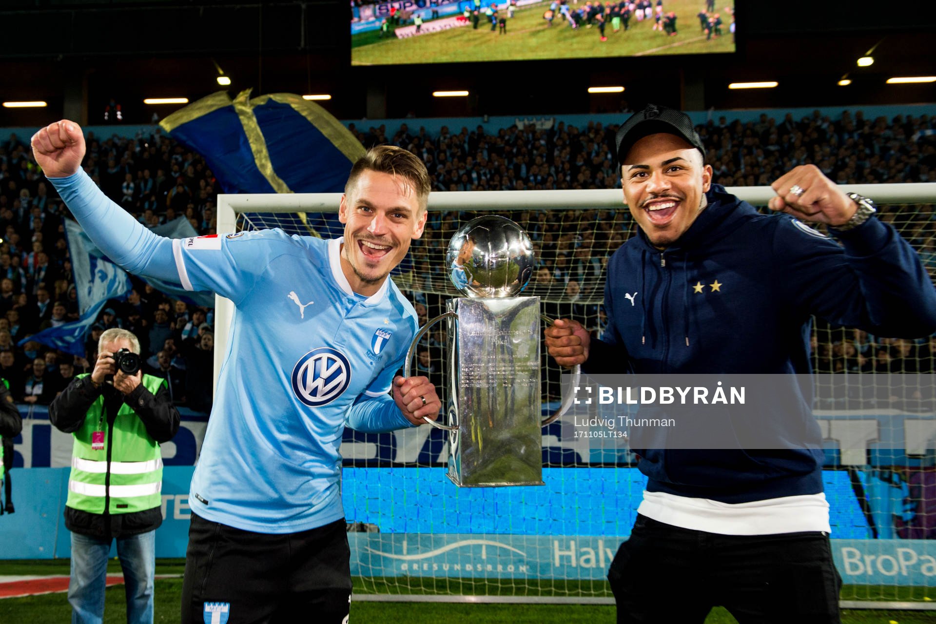 Malmö FFs Markus Rosenberg och Felipe Carvalho  med