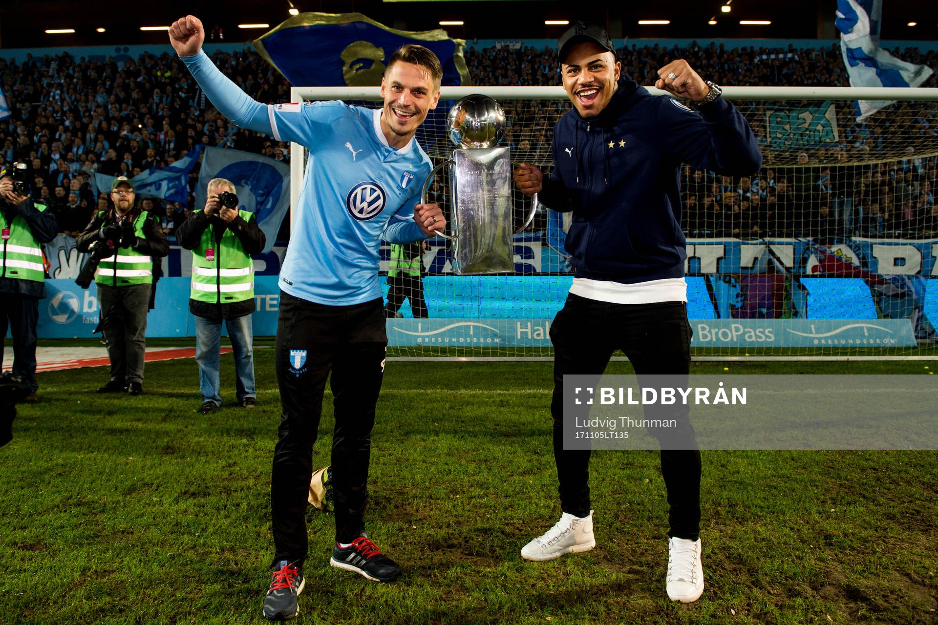 Malmö FFs Markus Rosenberg och Felipe Carvalho  med