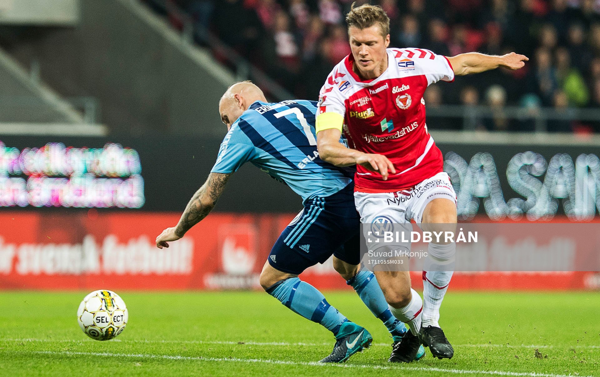 Kalmars Viktor Elm och Djurgårdens Magnus Eriksson