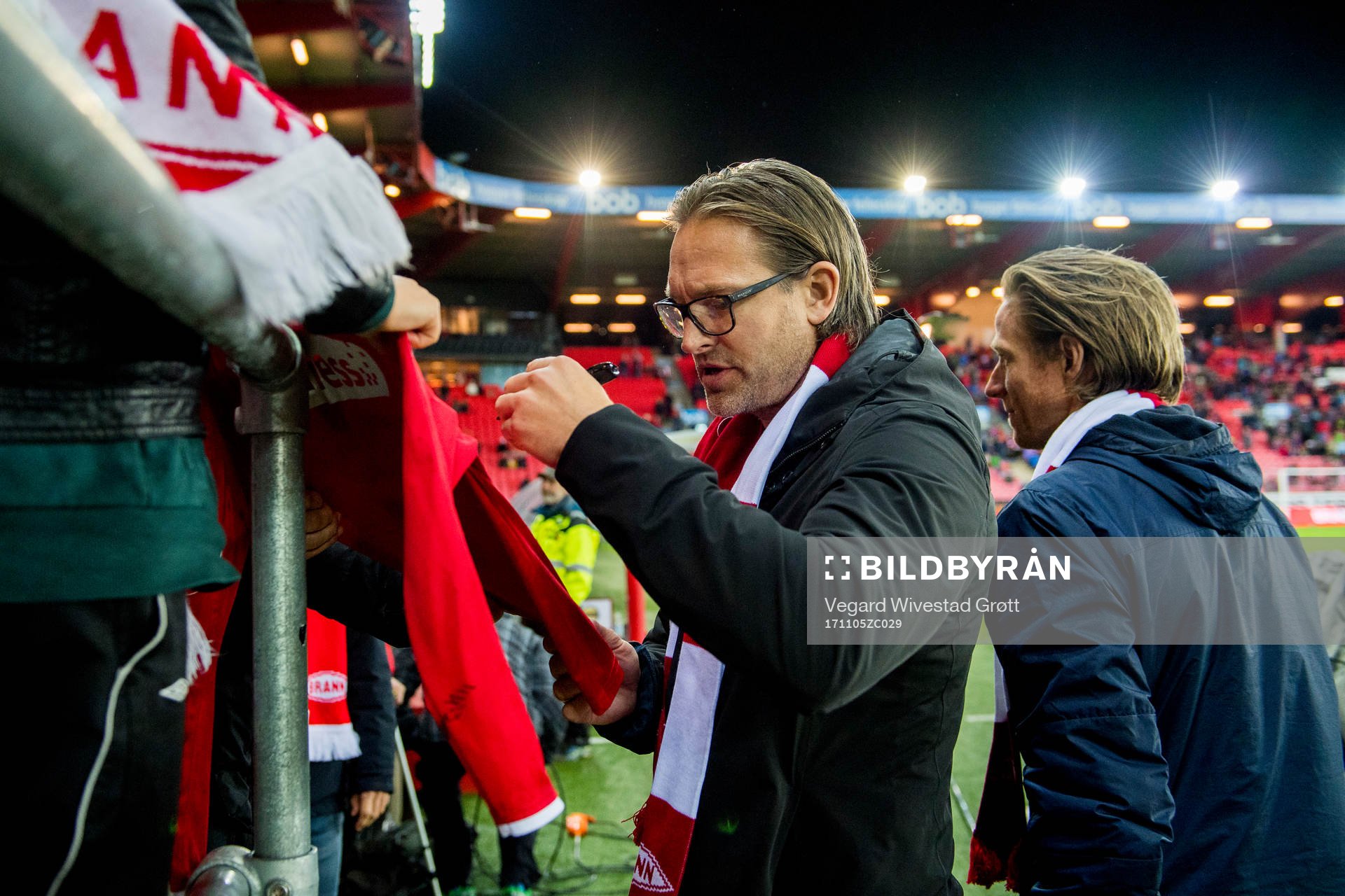 Thorstein Helstad at half time during the Eliteserien match between Brann and Lillestrøm on November 5, 2017 in Bergen.