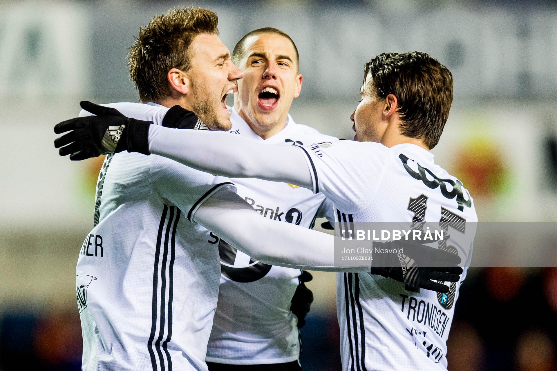 Nicklas Bendtner, Milan Jevtovic and Anders Trondsen of