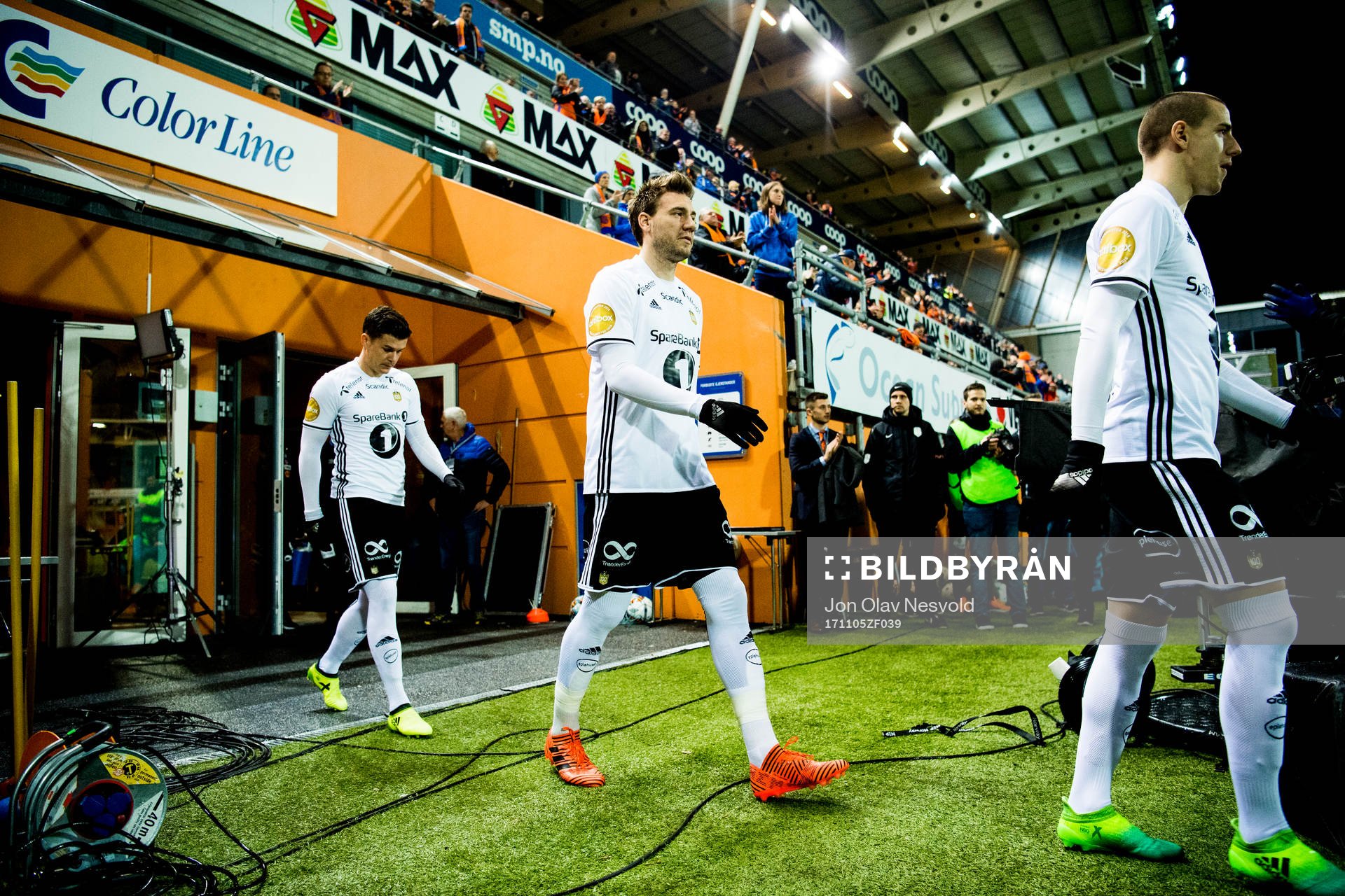 Nicklas Bendtner of Rosenborg enters the pitch