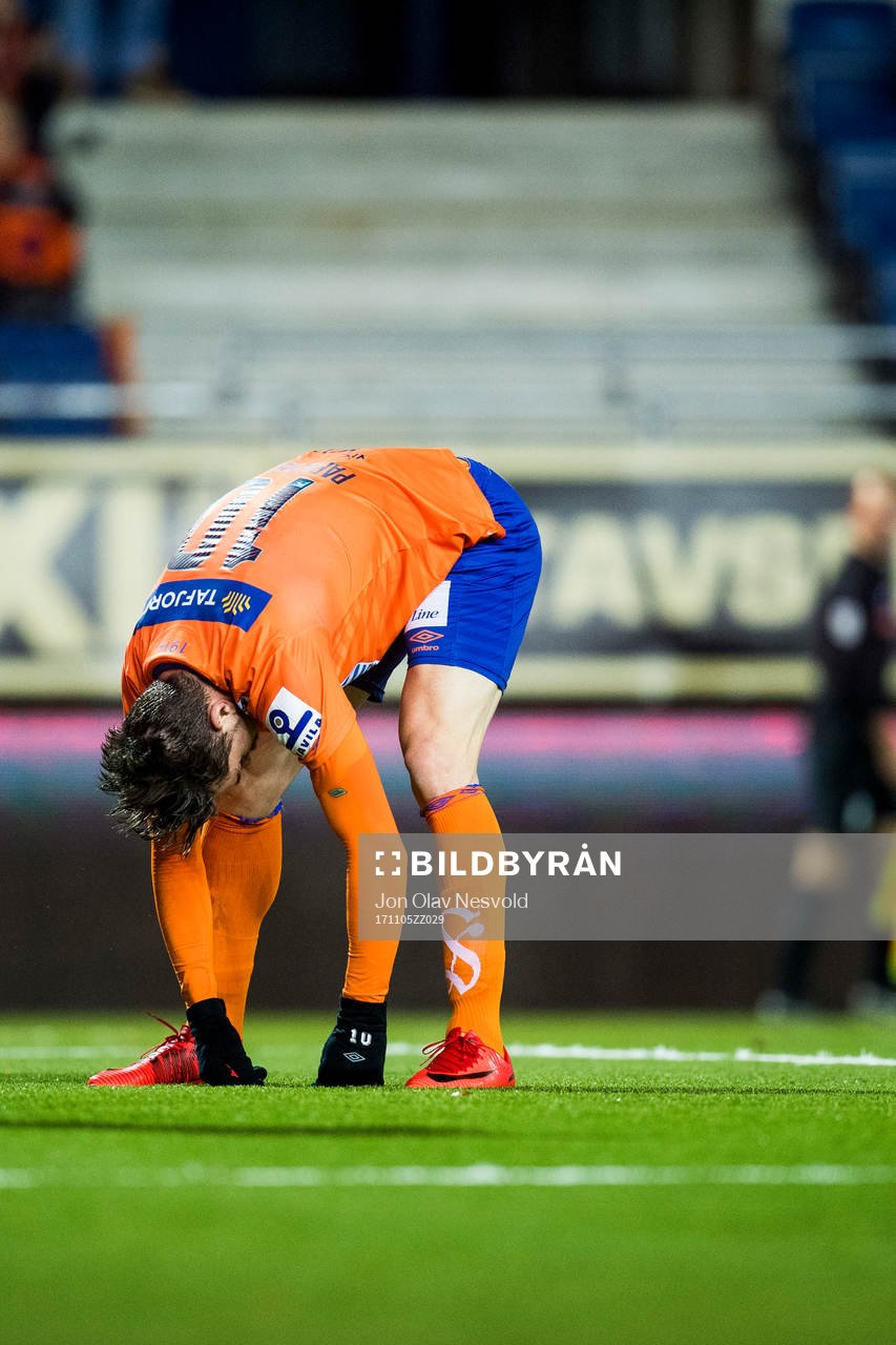 Athanasios Papazoglou of Aalesund reacts