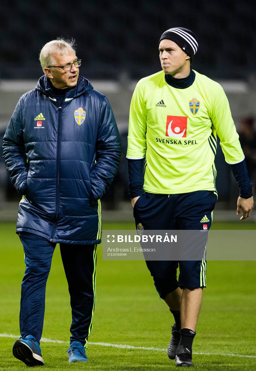 Sveriges landslagschef Lars Richt och Victor Nilsson