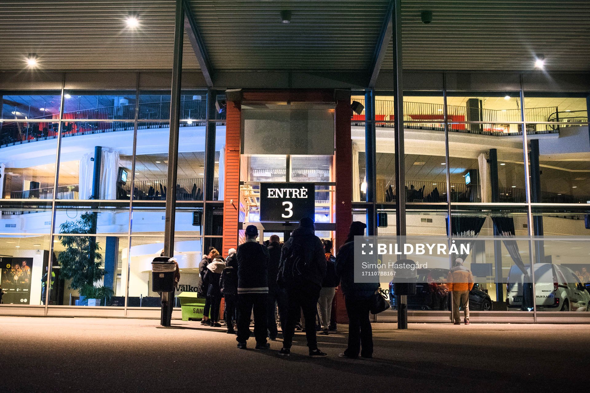 Visitors outside Gavlerinken Arena prior the CHL game