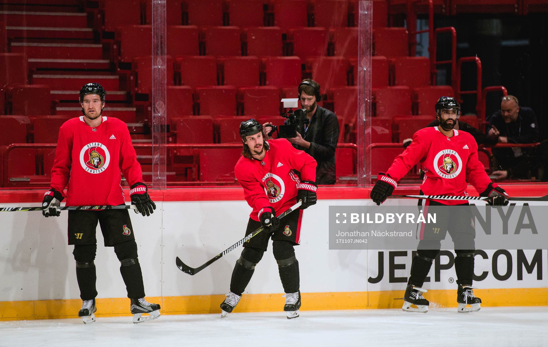 Mark Stone (vänster), Erik Karlsson (mitten) och Johnny