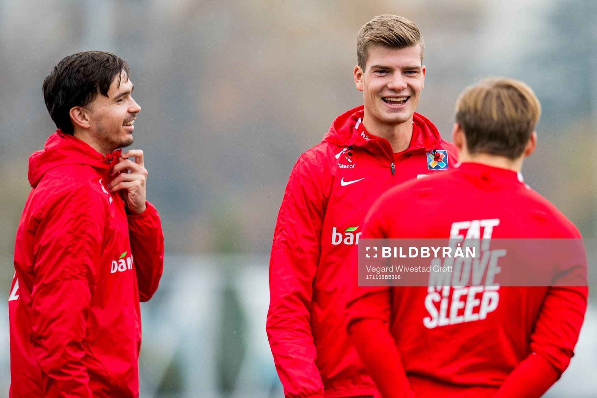 Ole Kristian Selnæs and Alexander Sørloth of Norway
