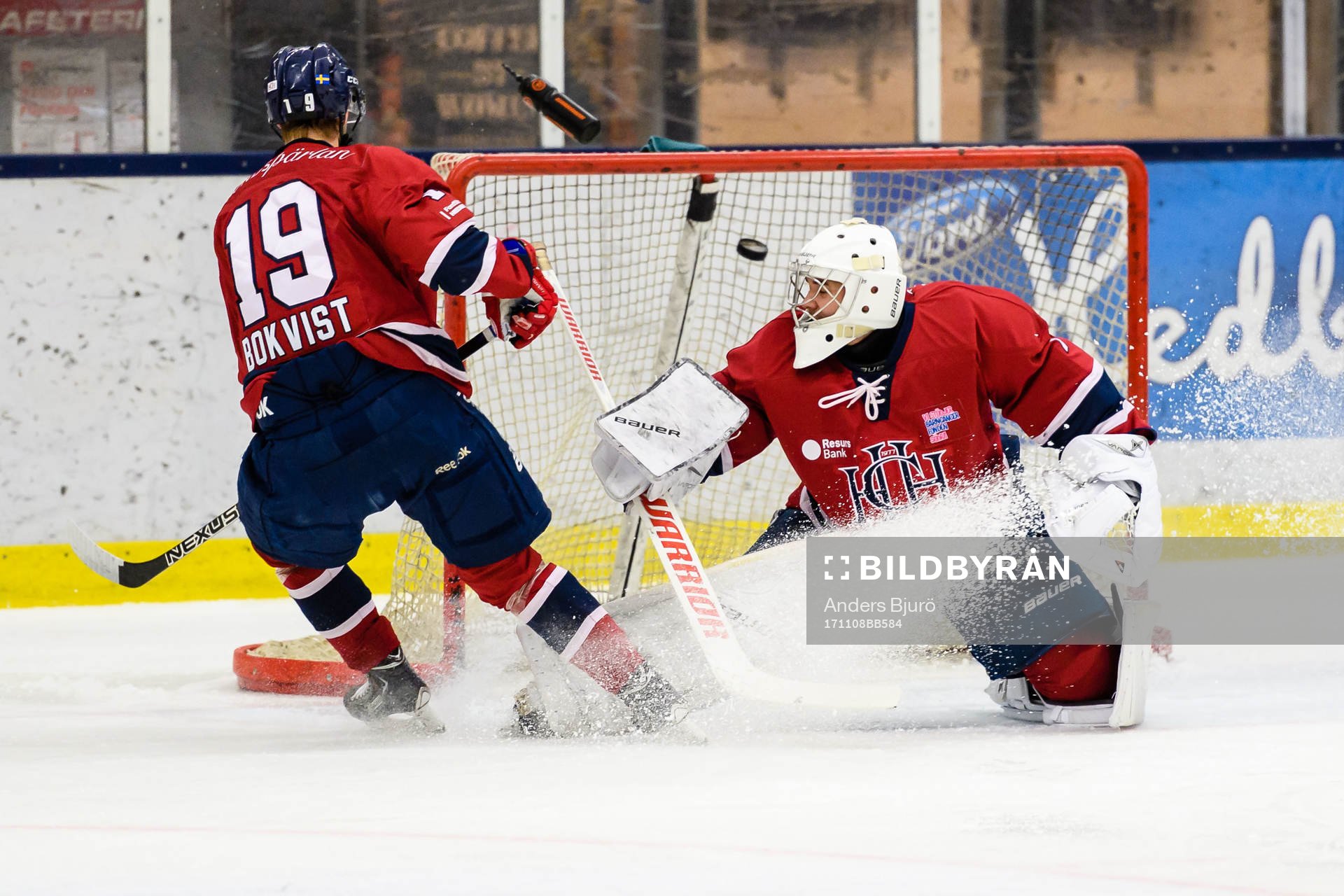 Kristianstads Hampus Forsling (ej i bild) gör 0-3 bakom