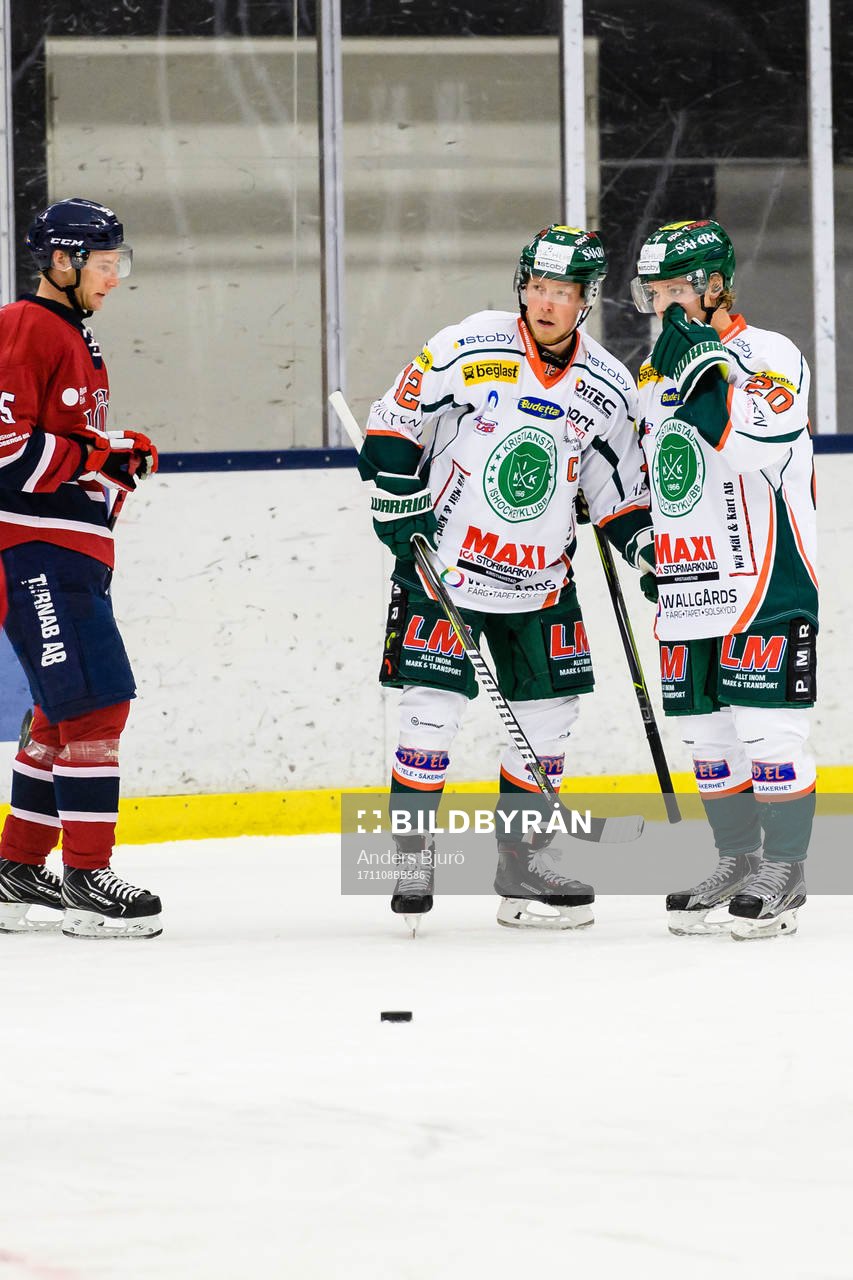Kristianstads Johan Skinnars och Hampus Forsling jublar