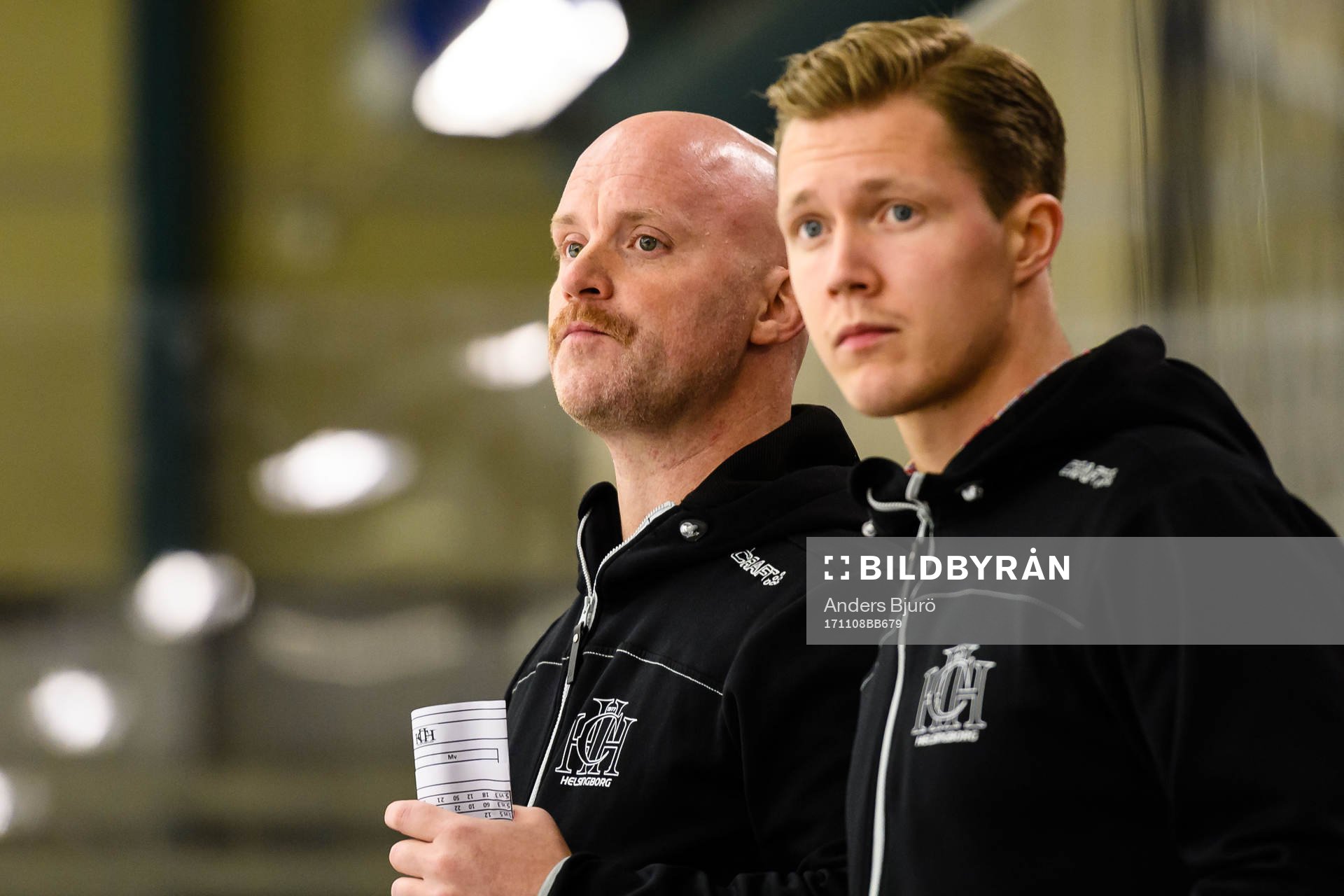 Helsingborgs tränare Tim Brithén och assisterande