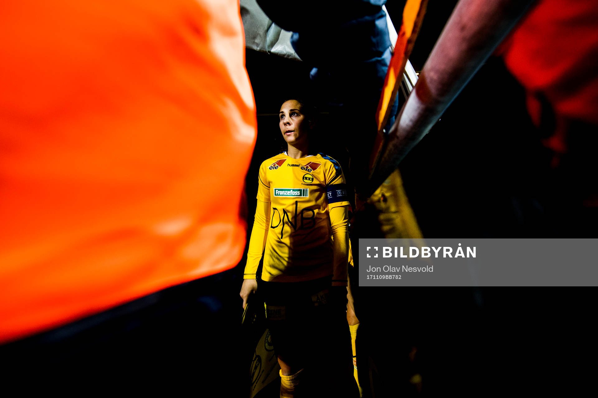 Ingrid Moe Wold of LSK Kvinner enters the pitch