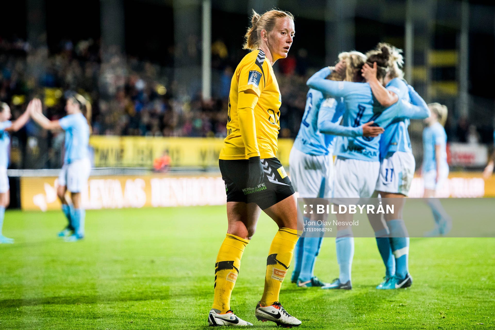 Anna Åsa Olivia Westerlund of LSK Kvinner looks dejected