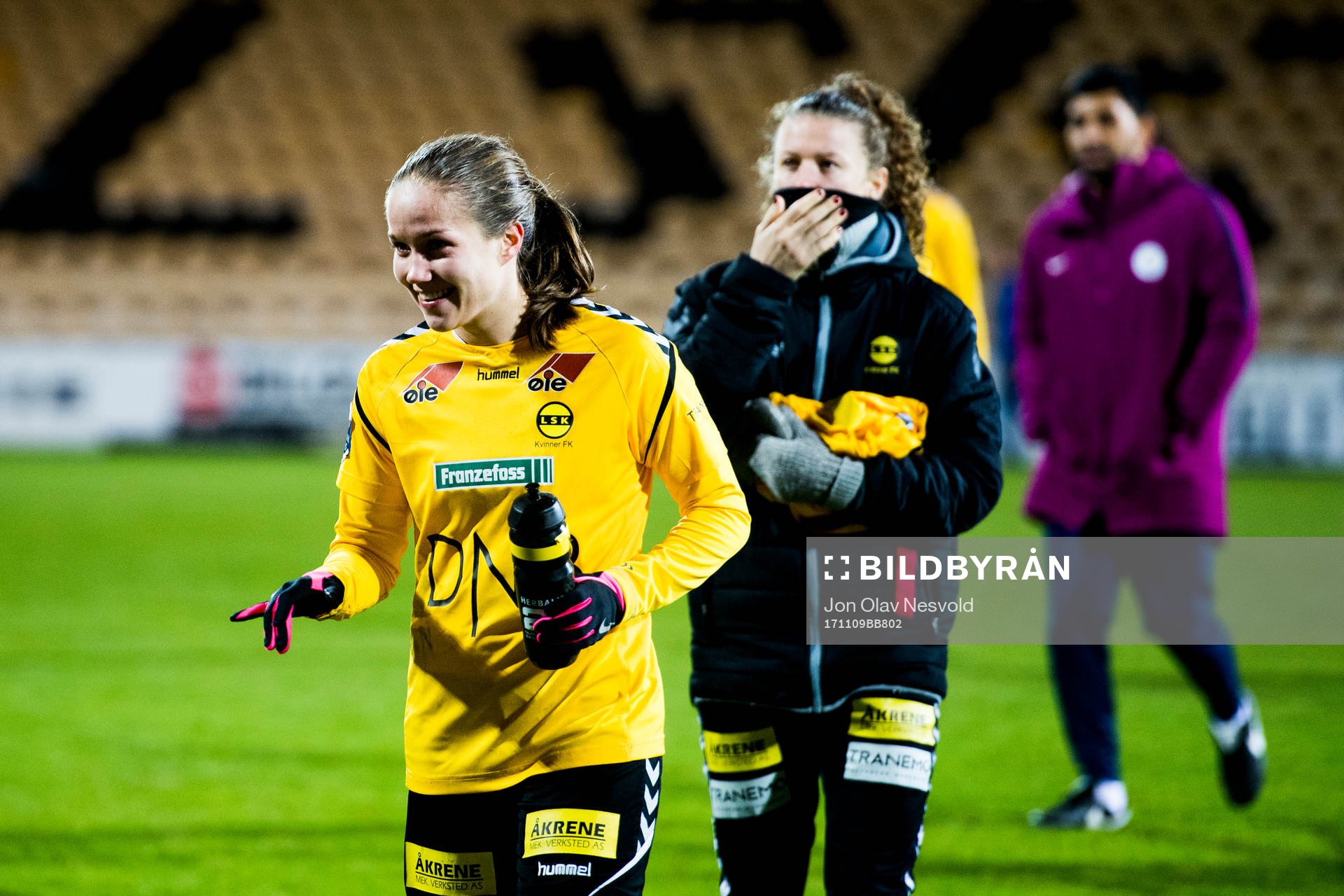 Guro Reiten of LSK Kvinner after the UEFA Women's Champions League match between LSK Kvinner and Manchester City on November 9, 2017 in Lillestrøm.