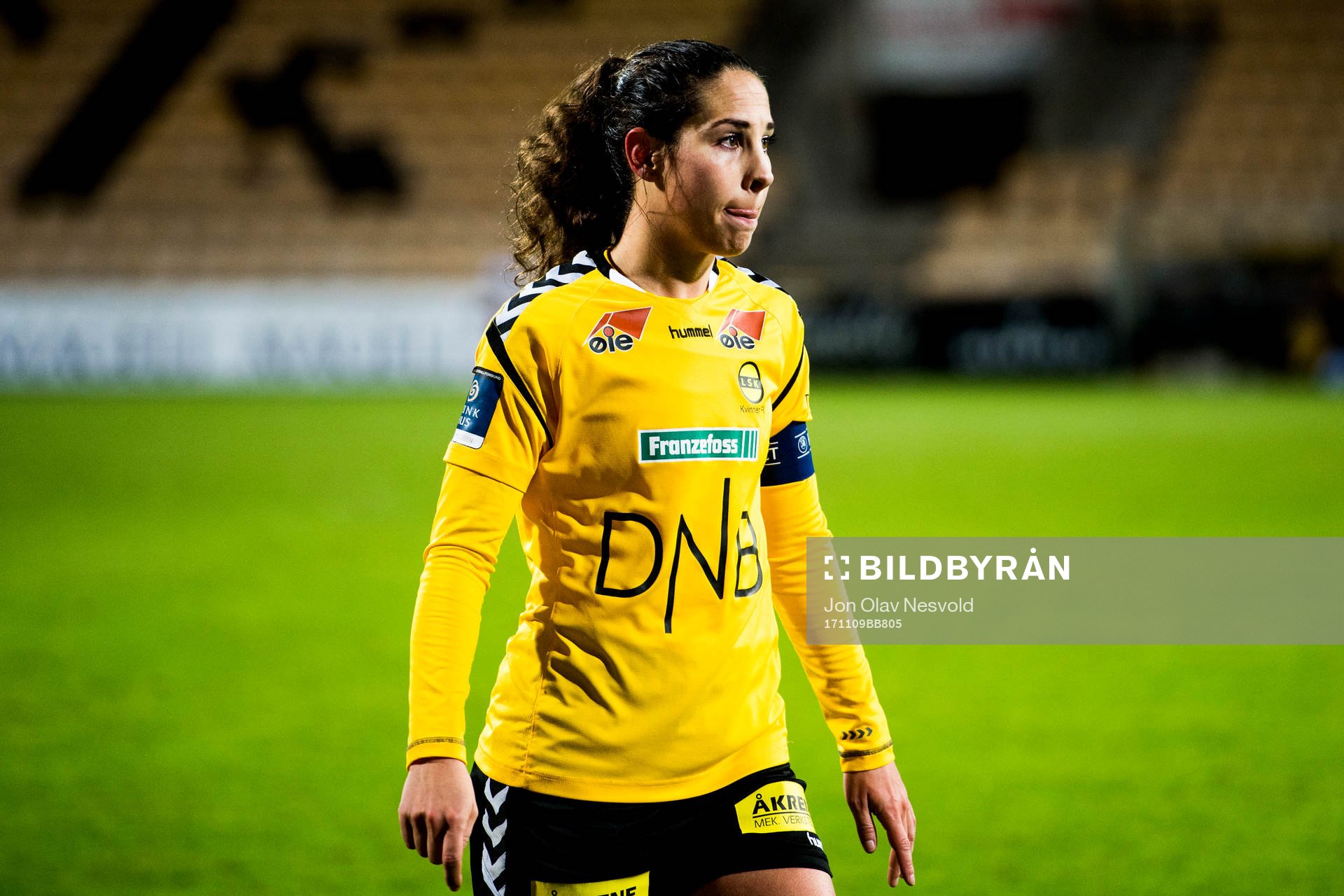Ingrid Moe Wold of LSK Kvinner after the UEFA Women's Champions League match between LSK Kvinner and Manchester City on November 9, 2017 in Lillestrøm.