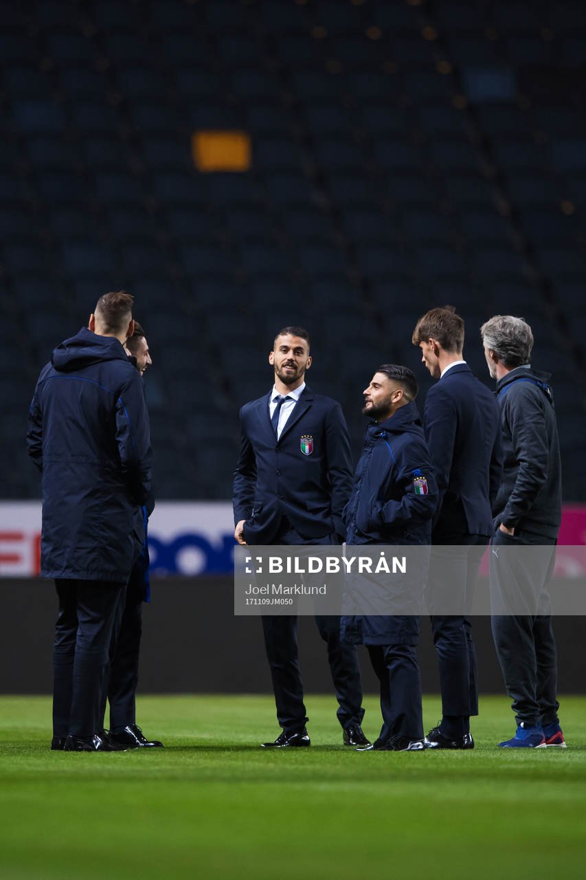 Italiens fotbollslandslag med Lorenzo Insigne gör en walk-around den 9 november 2017 i Stockholm.