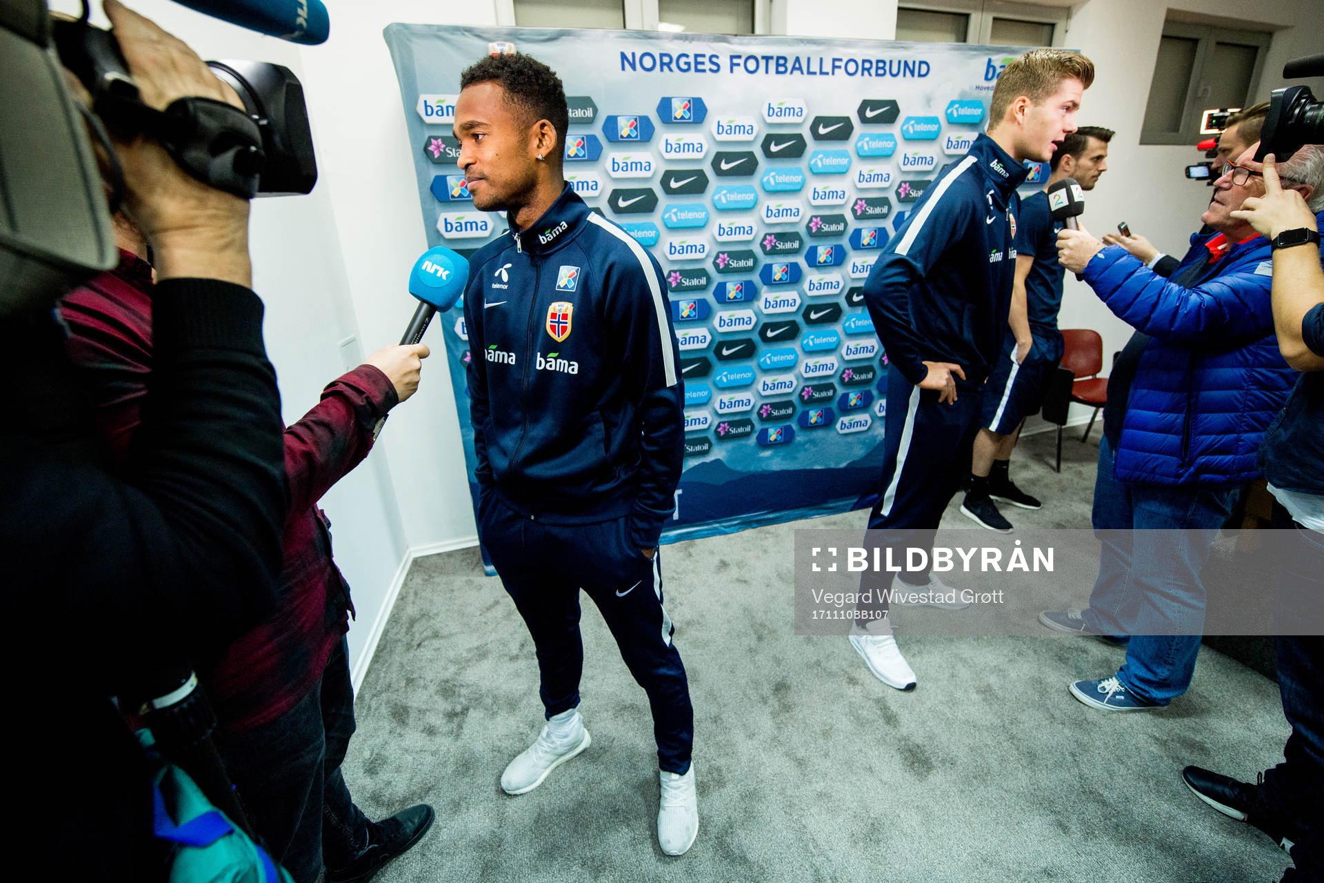 Ola Kamara and Alexander Sørloth of Norway