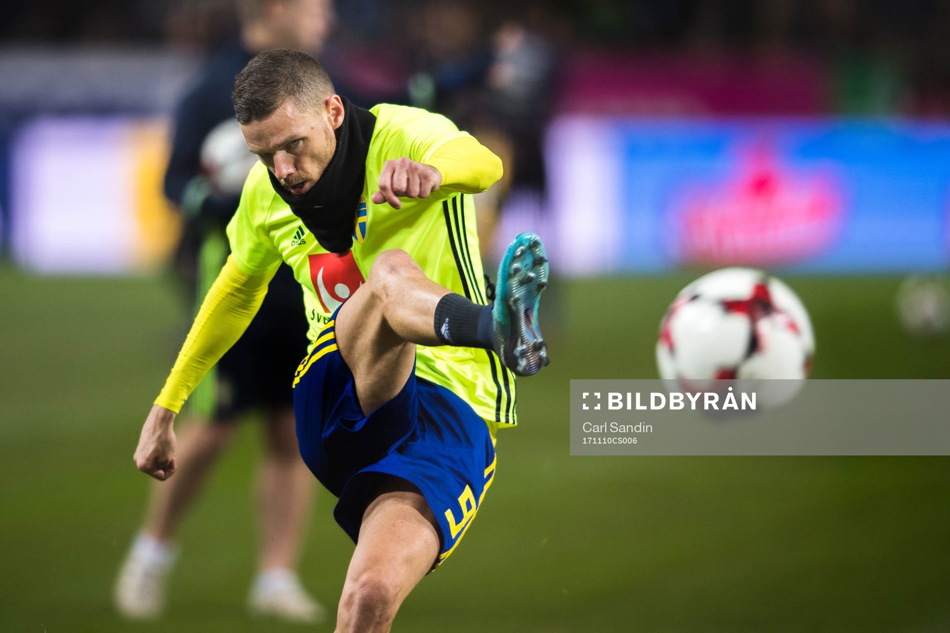 Sveriges Marcus Berg före fotbollsmatchen i VM-kvalets