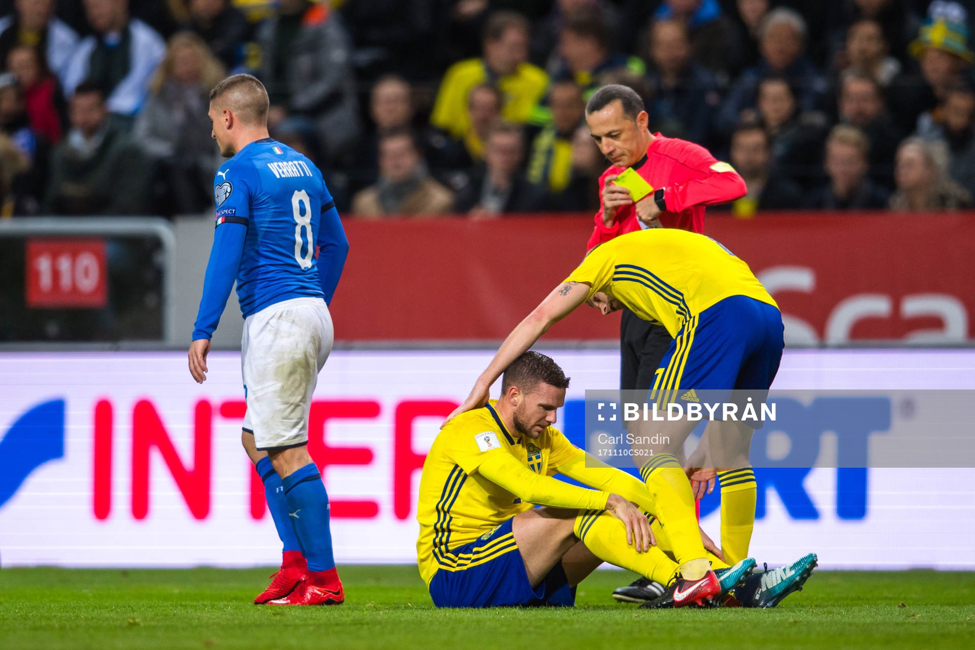 Italiens Marco Verratti får en varning