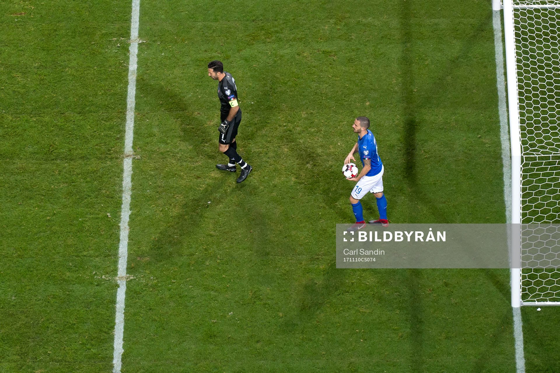 Italiens målvakt Gianluigi Buffon och Leonardo Bonucci