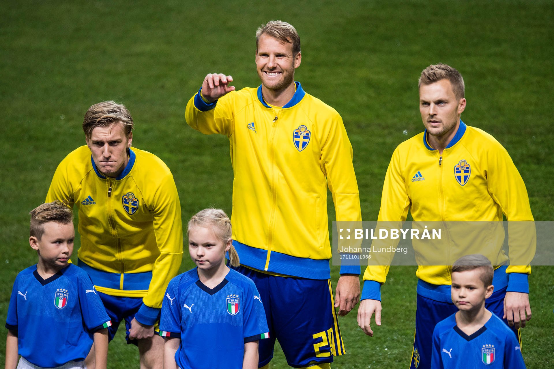 Sveriges Emil Forsberg, Ola Toivonen och Sebastian Larsson