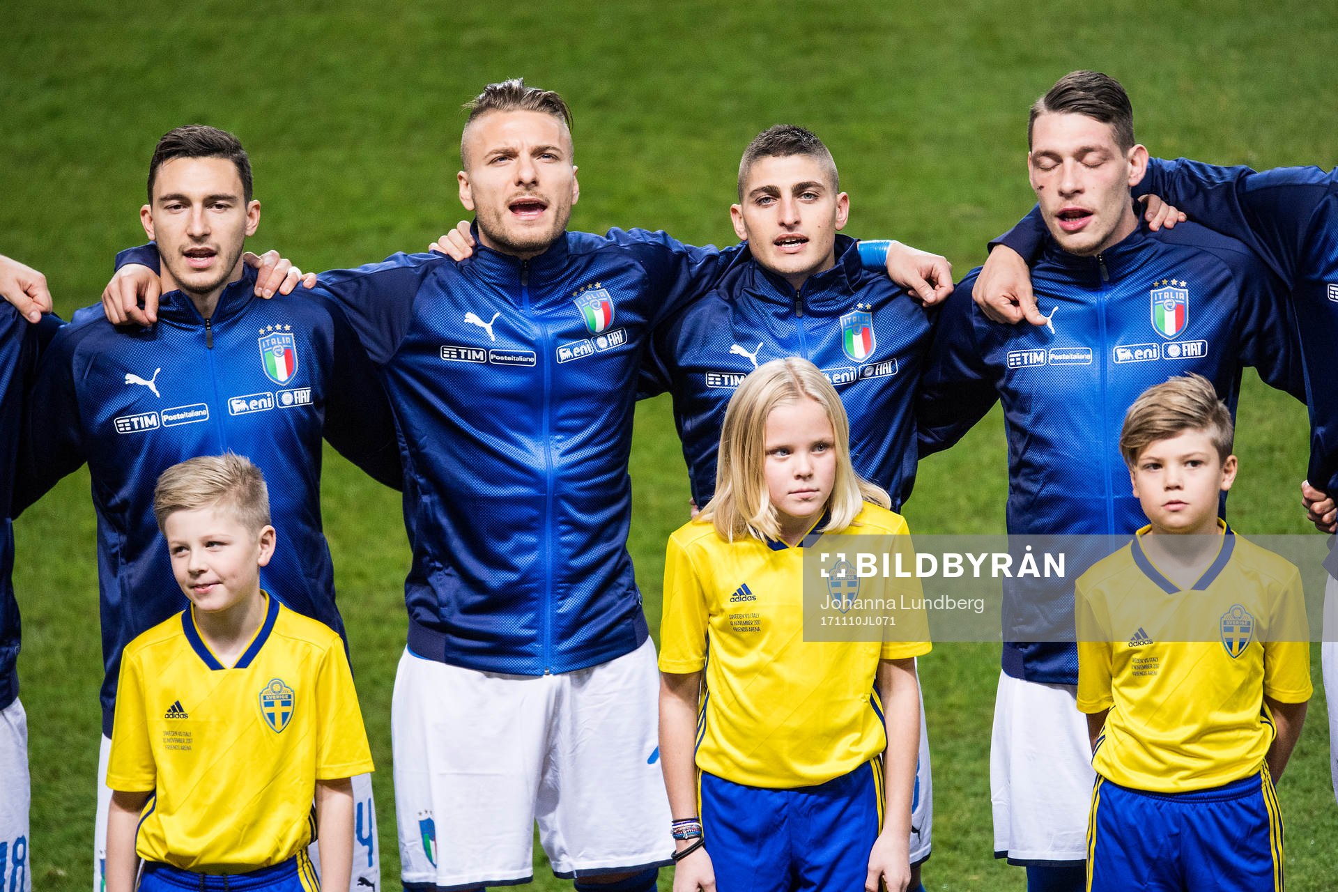 Italiens Matteo Darmian, Ciro Immobile, Marco Verratti och