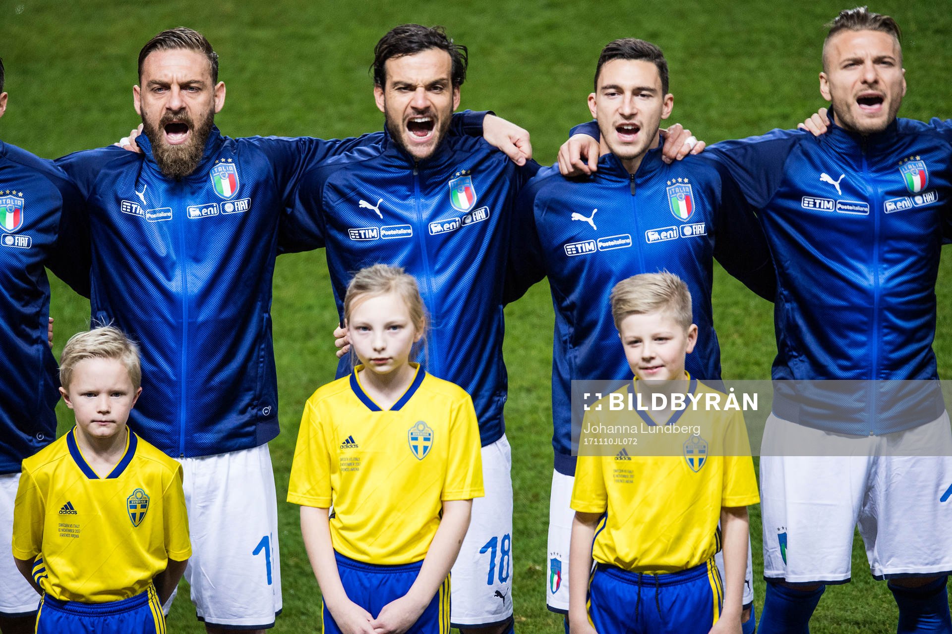 Italiens Daniele De Rossi, Marco Parolo och Matteo Darmian