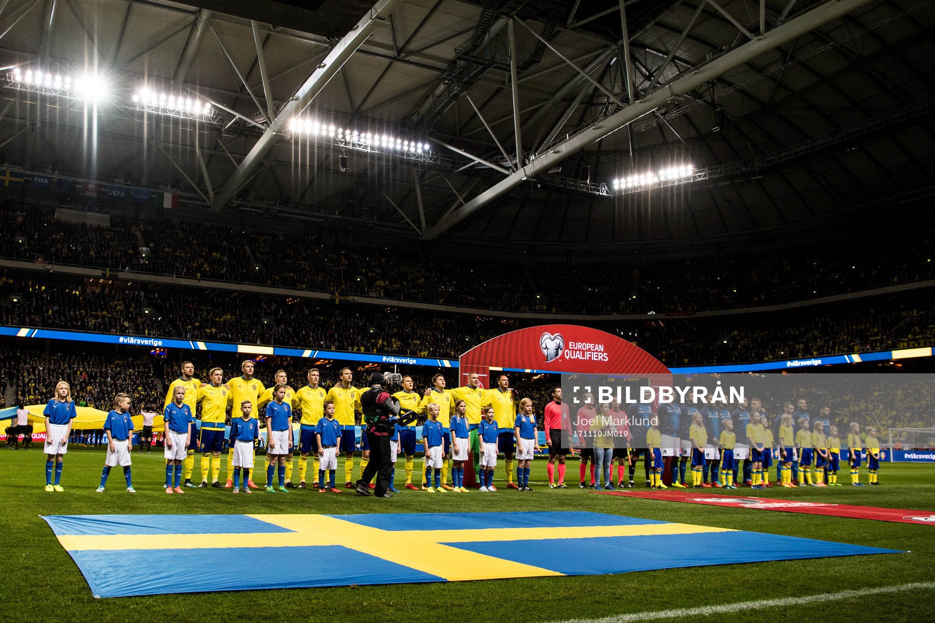 Sveriges och Italiens spelare