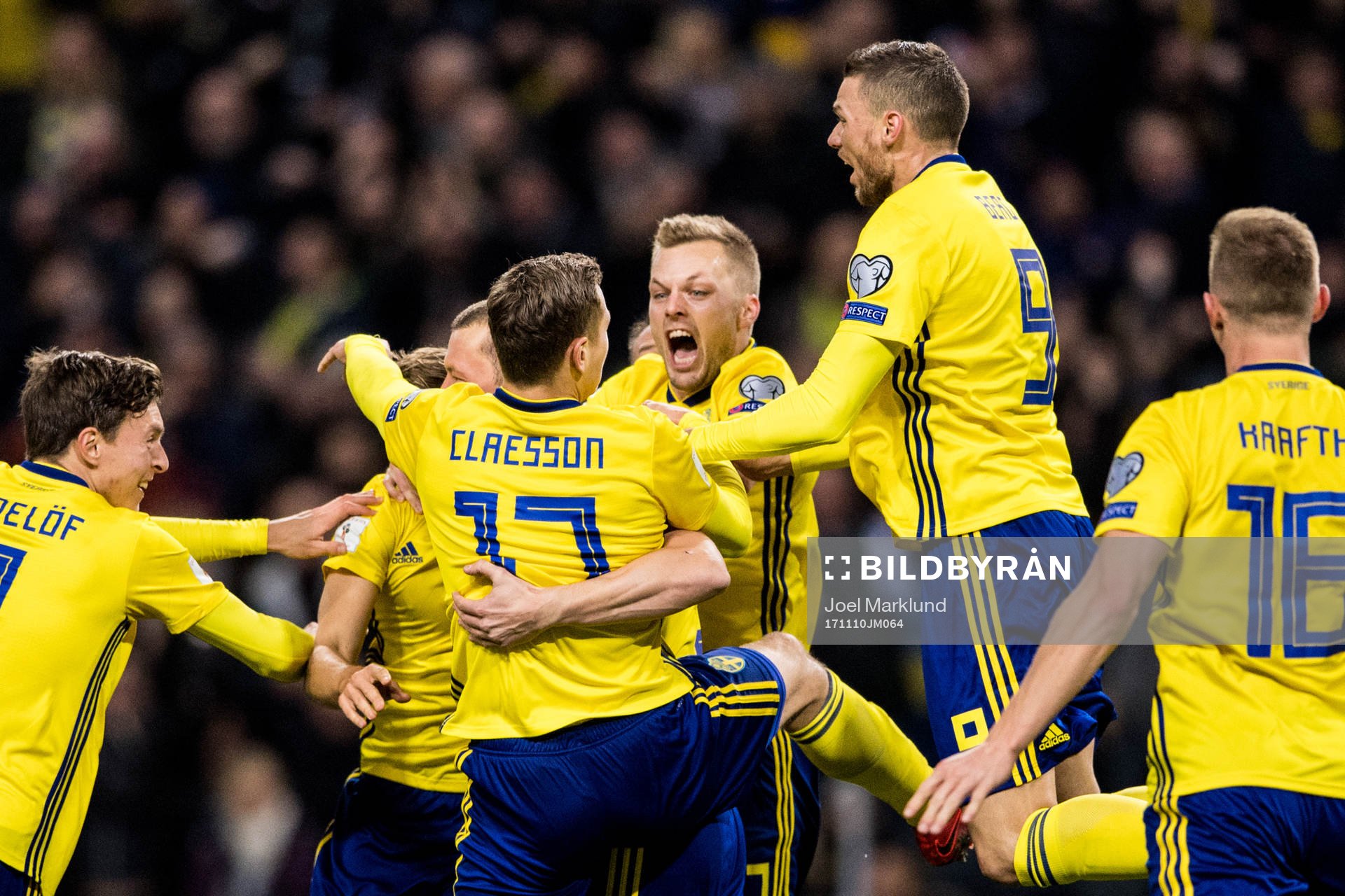 Sveriges Sebastian Larsson, Marcus Berg och Viktor Claesson