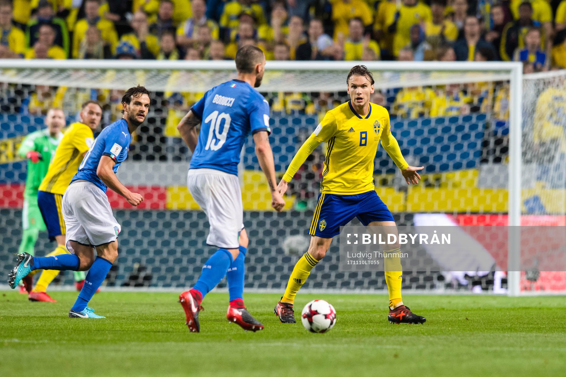 Sveriges Albin Ekdal och Italiens Leonardo Bonucci