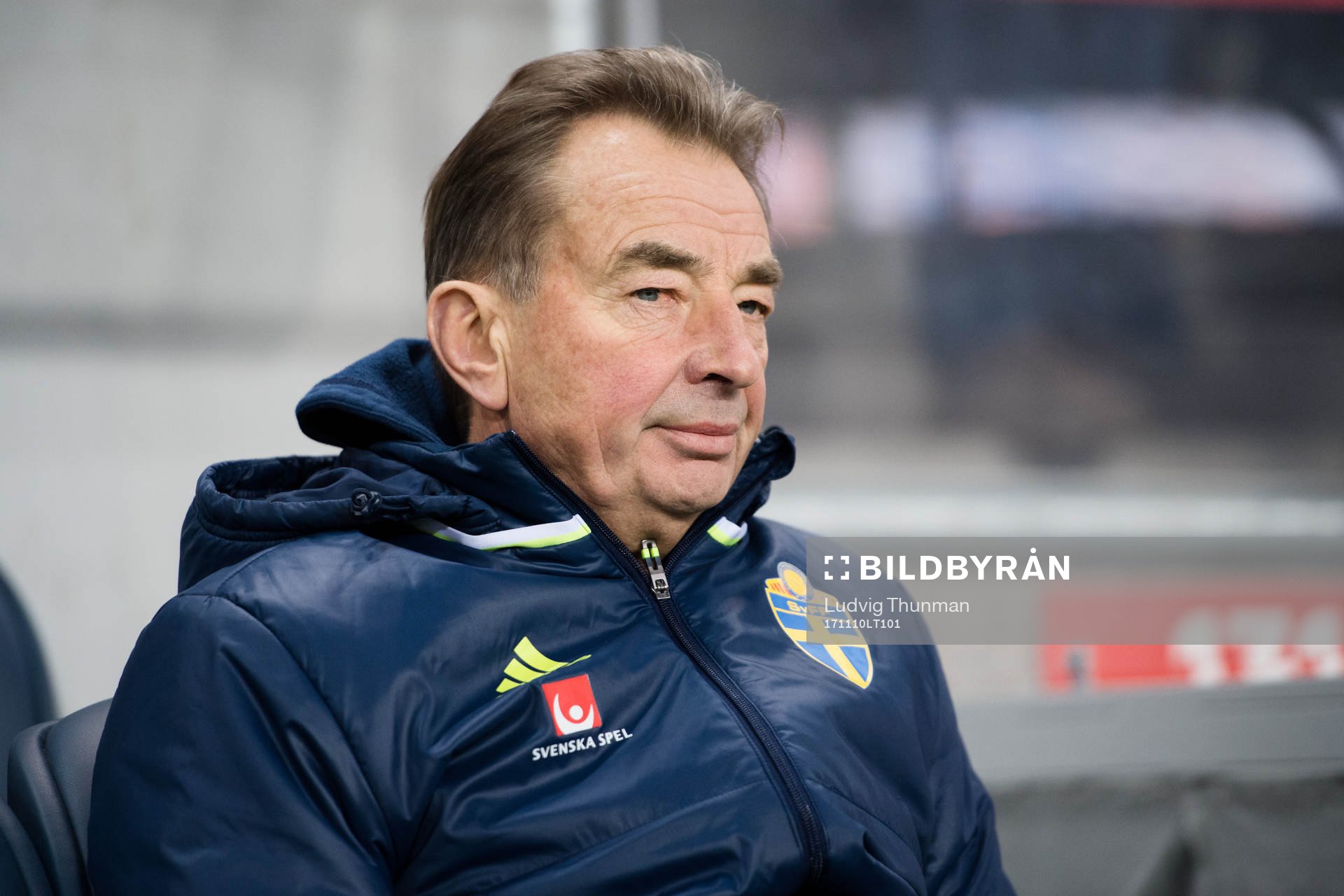 Sveriges scout Tom Prahl före fotbollsmatchen i VM-kvalets