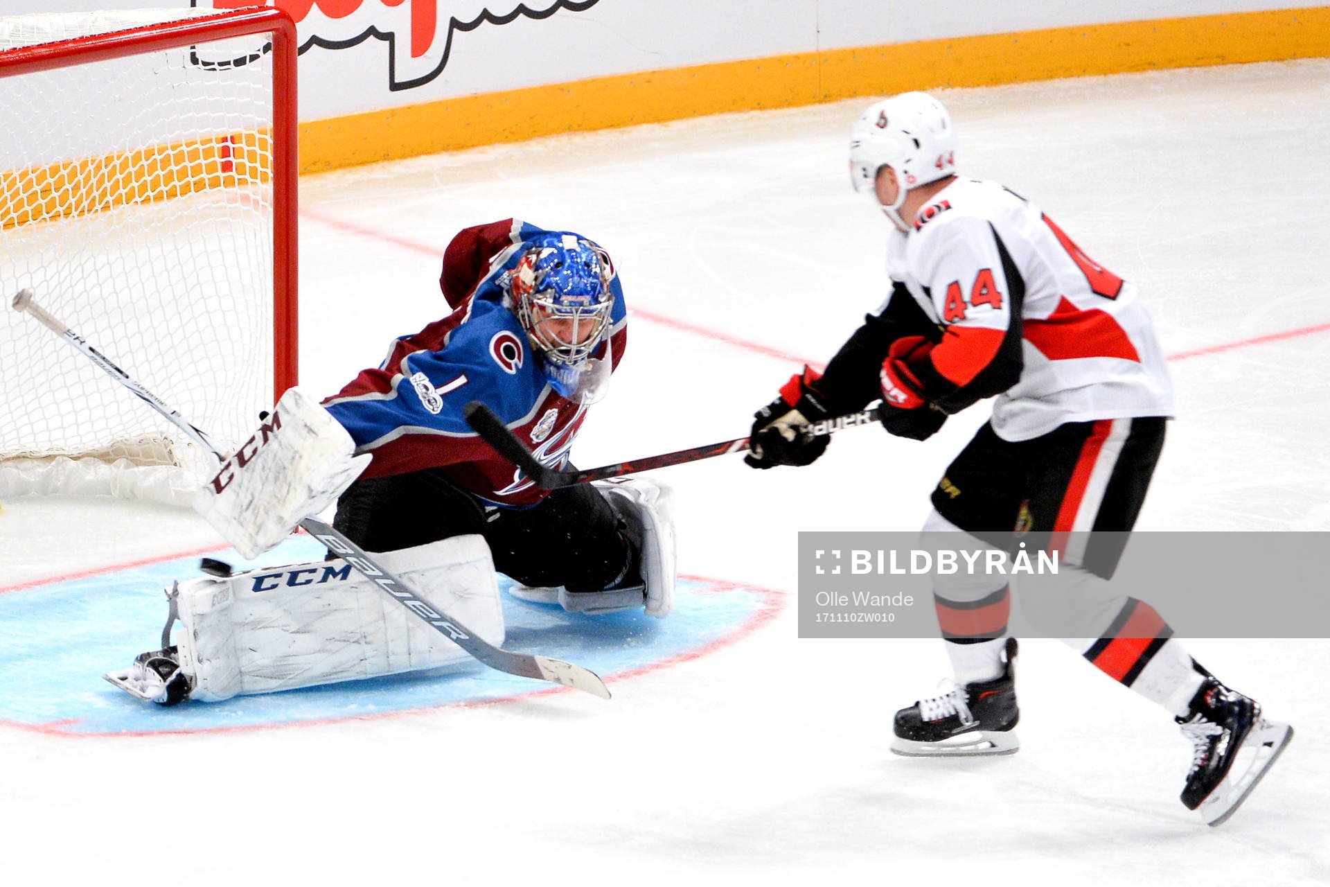 Colorados målvakt Semyon Varlamov och Ottawas Jean-Gabriel