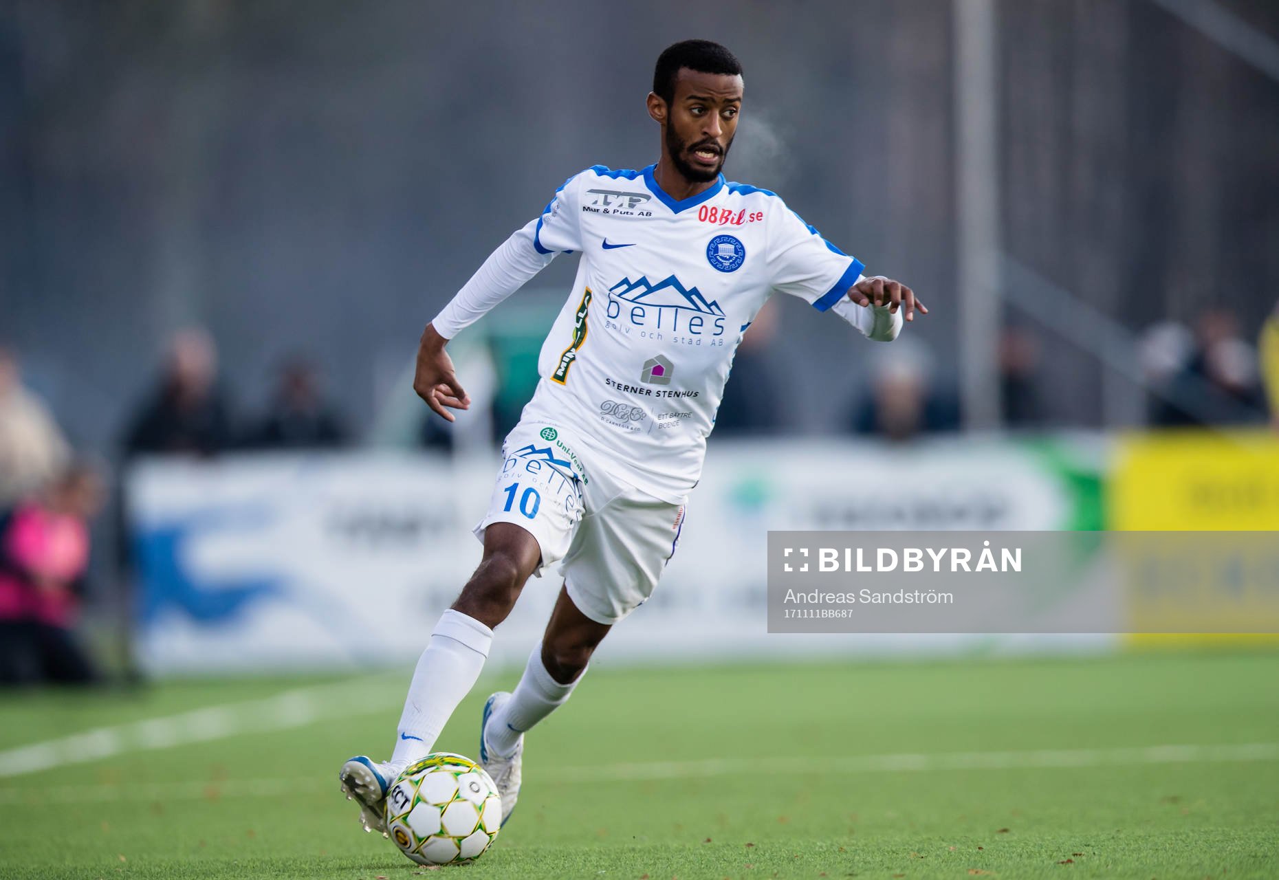 Akropolis Eyasu Alemayehu under kvalet till Superettan mellan IK Frej och Akropolis den 11 November 2017 i Stockholm. 
