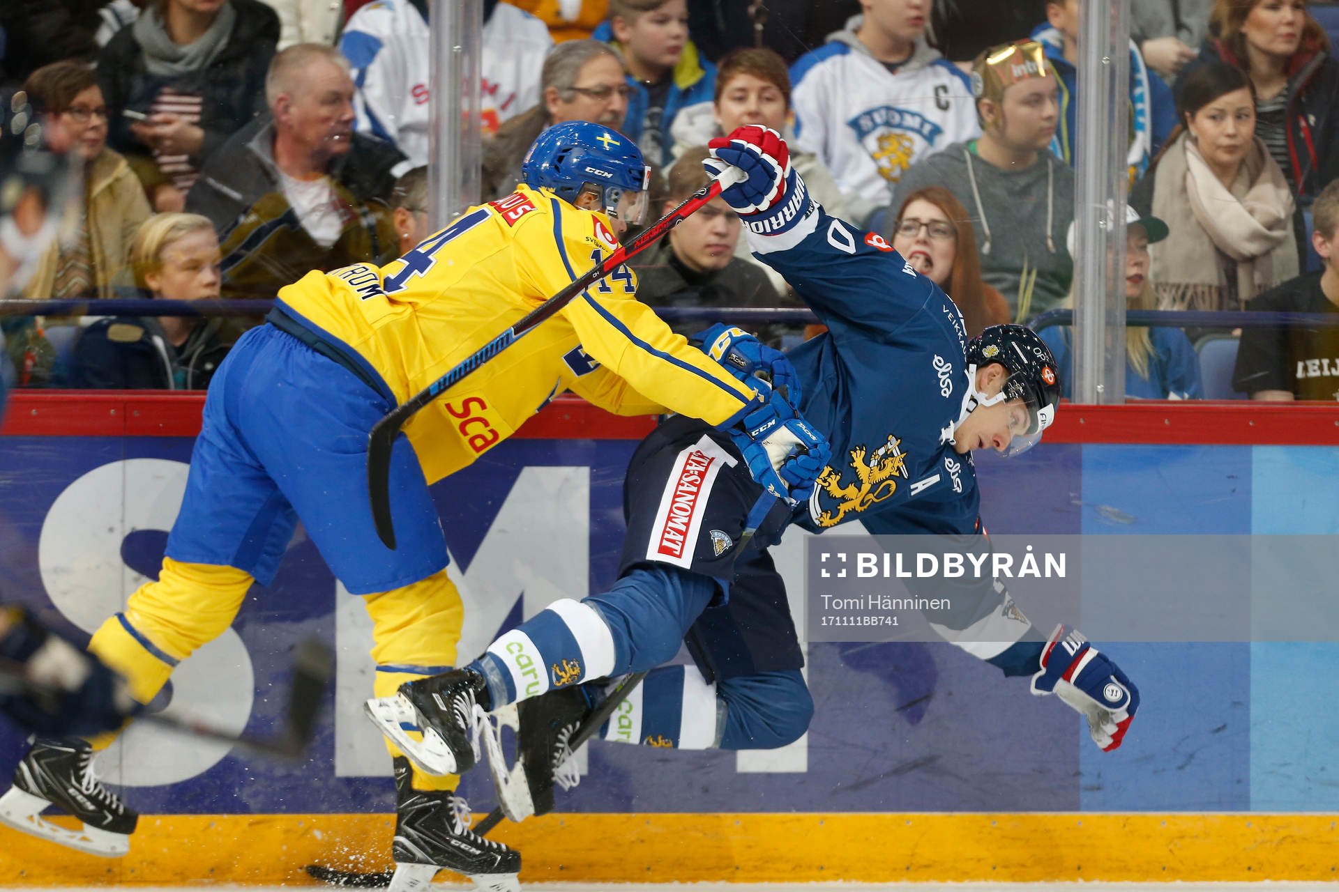 Marcus Högström #14, Sweden and	Jarno Koskiranta #40,